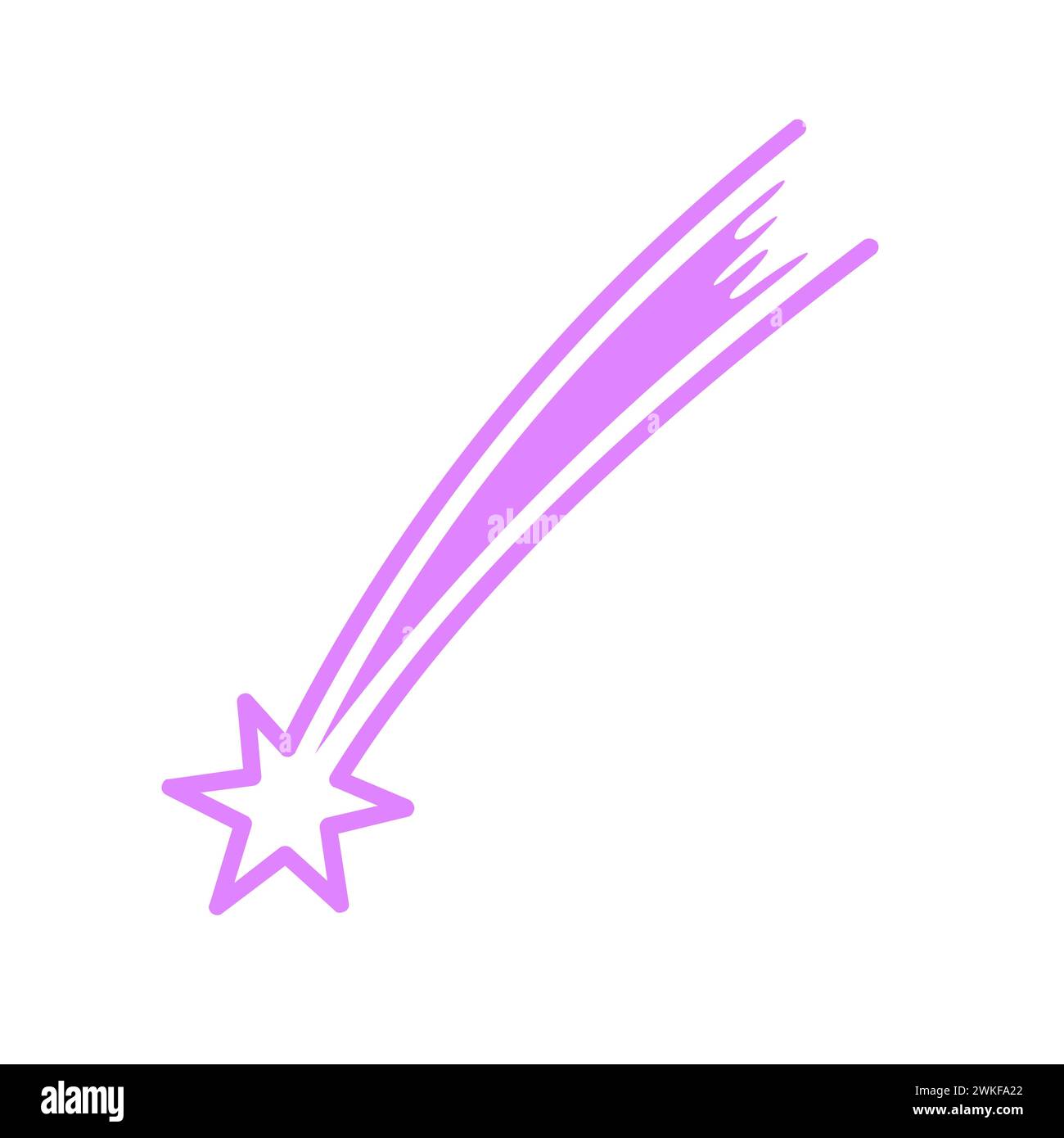 Light Purple Shooting Star Icon Stock Vector