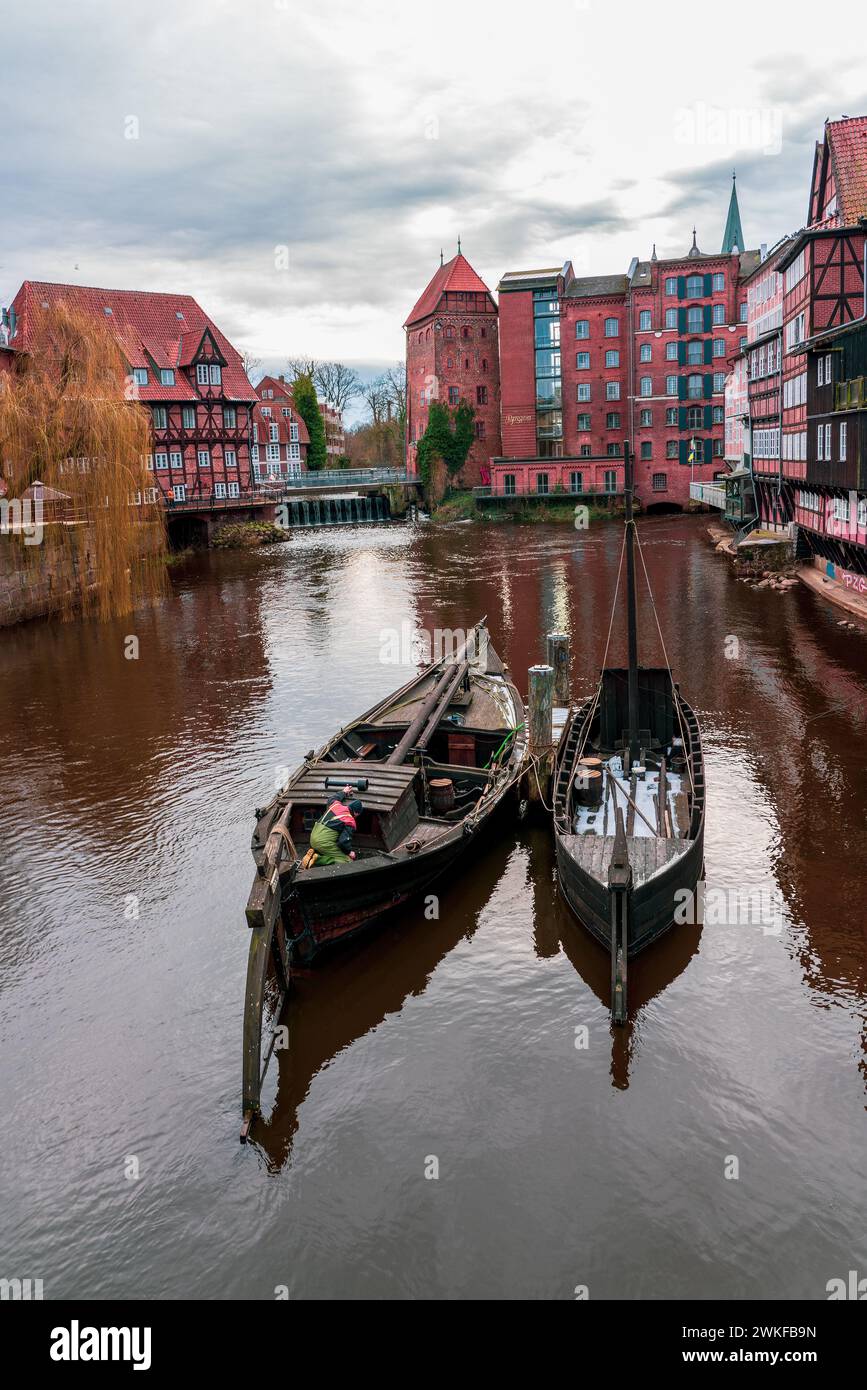 Panoramic view of the architecture of the old town of Lüneburg in Germany. Stock Photo