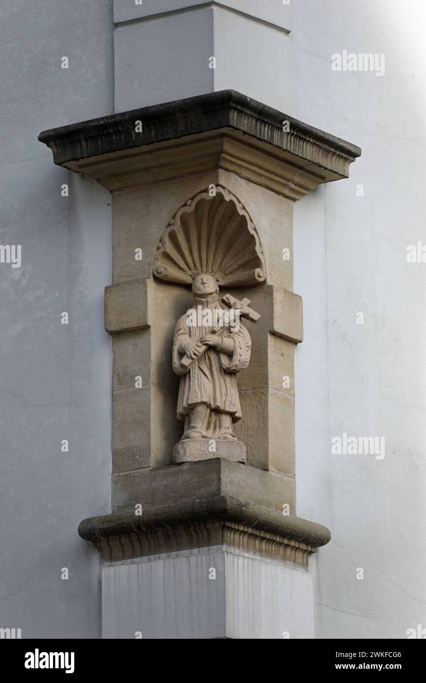 Sculpture on the Gelle Klack House in Luxembourg City Stock Photo