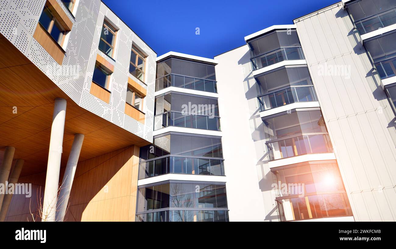 Picture of A apartment building with a unique architectural solution. A modern ...