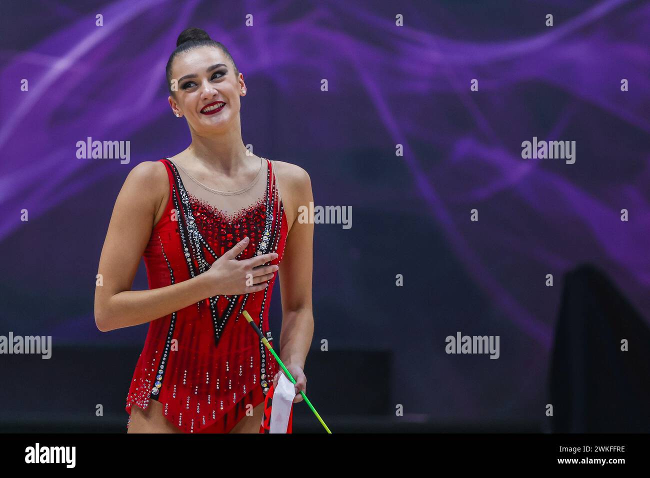 alina serie Chieti, Italy. 17th Feb, 2024. Alina Harnasko of Ginnastca Ritmica Iris  Giovinazzo seen during Rhythmic Gymnastics FGI Serie A1 2024 at  PalaTricalle. (Photo by Fabrizio Carabelli/SOPA Images/Sipa USA) Credit:  Sipa USA/Alamy Live