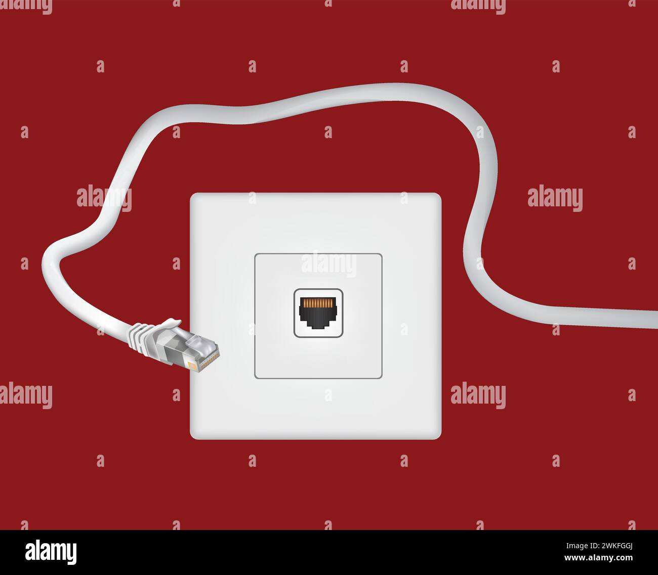 Ethernet port and cable vector stock vector image art alamy