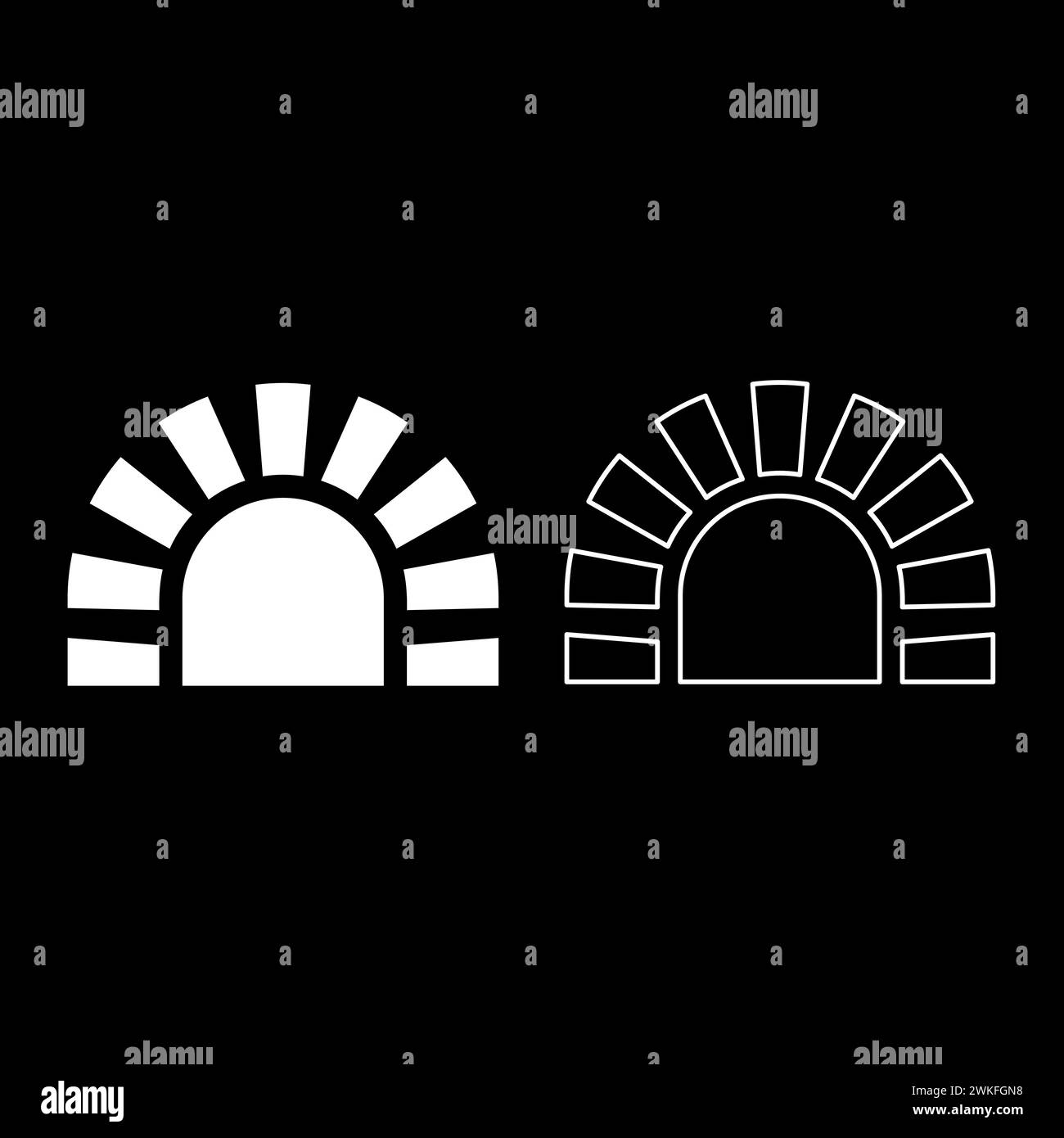 Stone stove brick oven fireplace fireplace for cooking and baking furnace traditional set icon white color vector illustration image simple solid Stock Vector