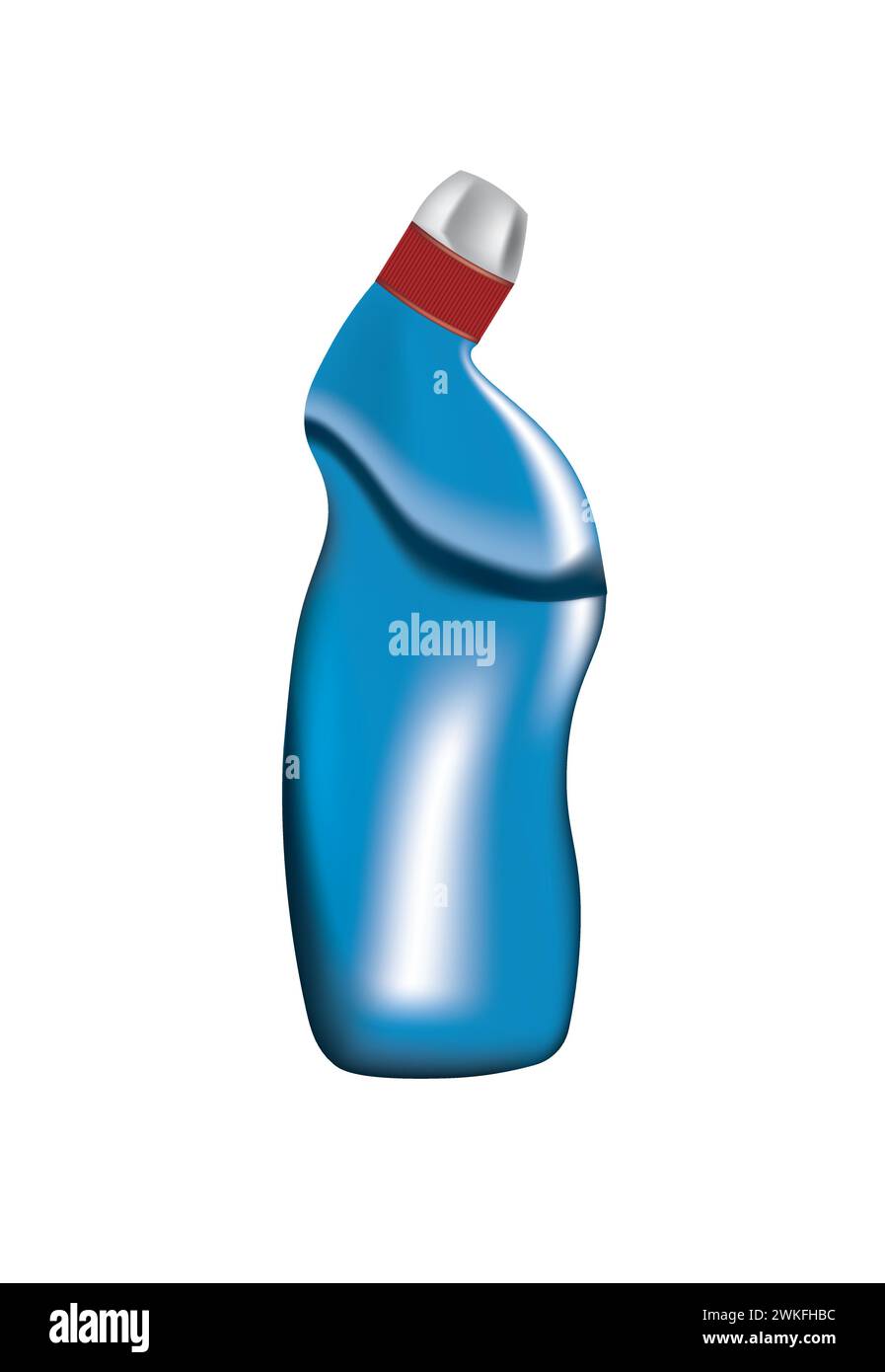 Blue plastic bottle for toilet cleaning, vector Stock Vector Image