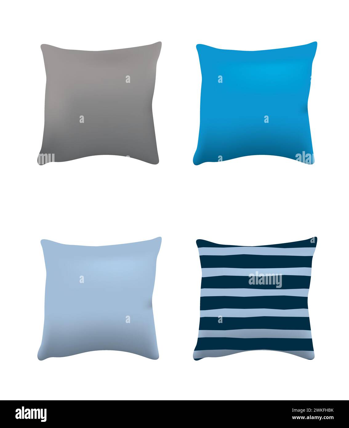 Four pillow set. vector illustration Stock Vector