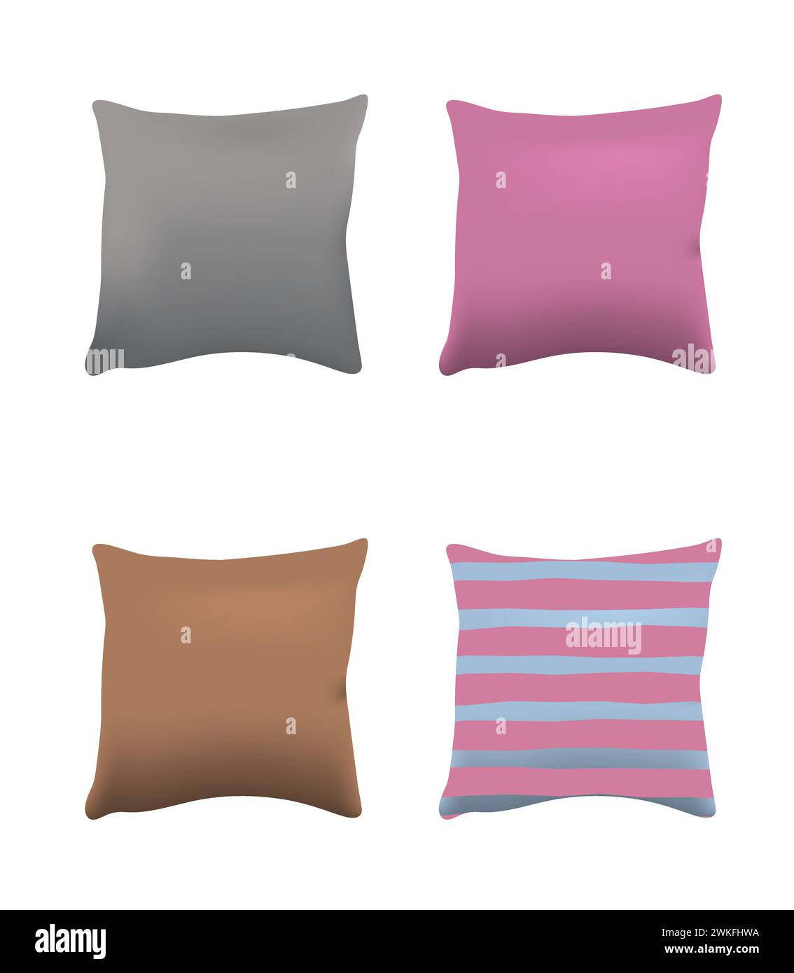 Four pillow set. vector illustration Stock Vector