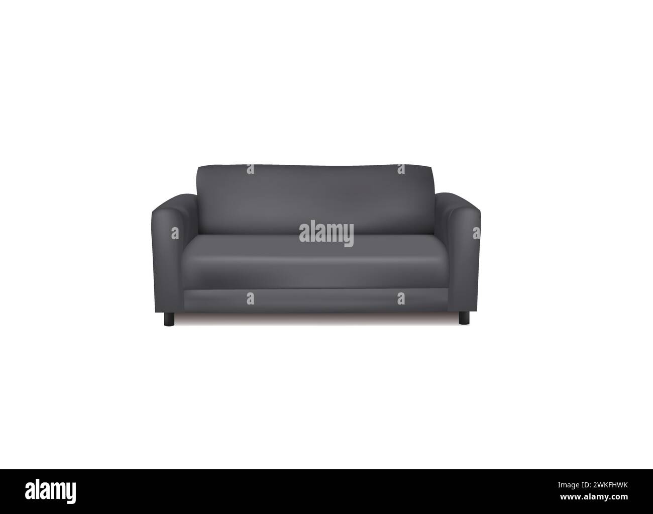 Grey sofa bed on white background, vector illustration Stock Vector