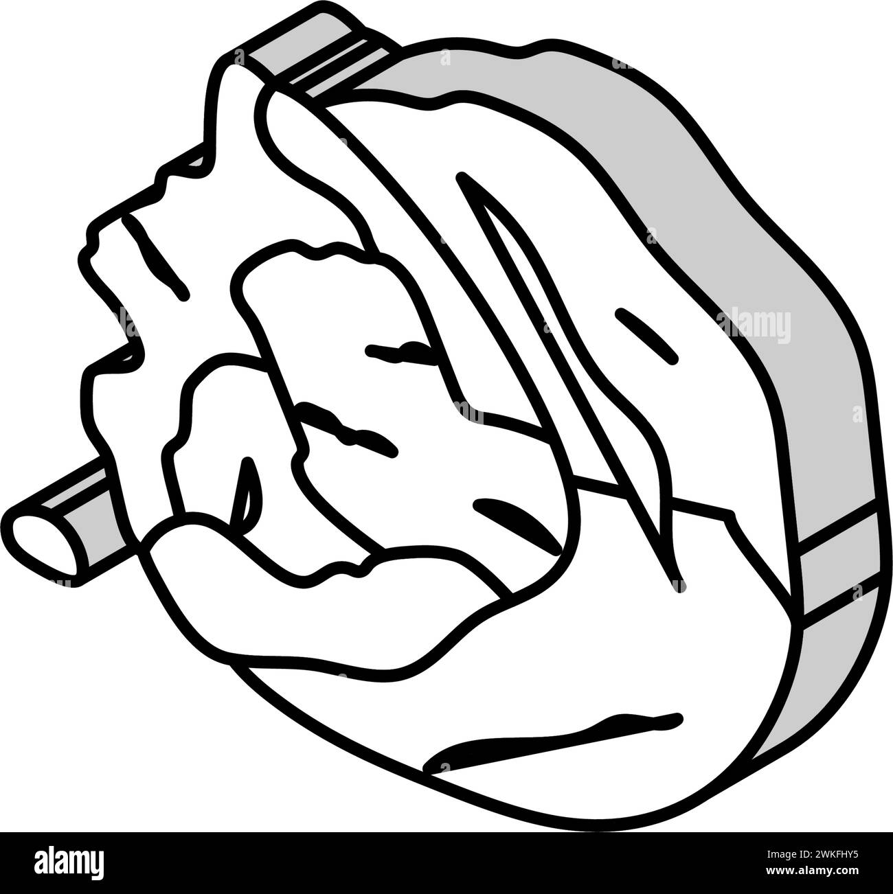 roasted sweet potato isometric icon vector illustration Stock Vector