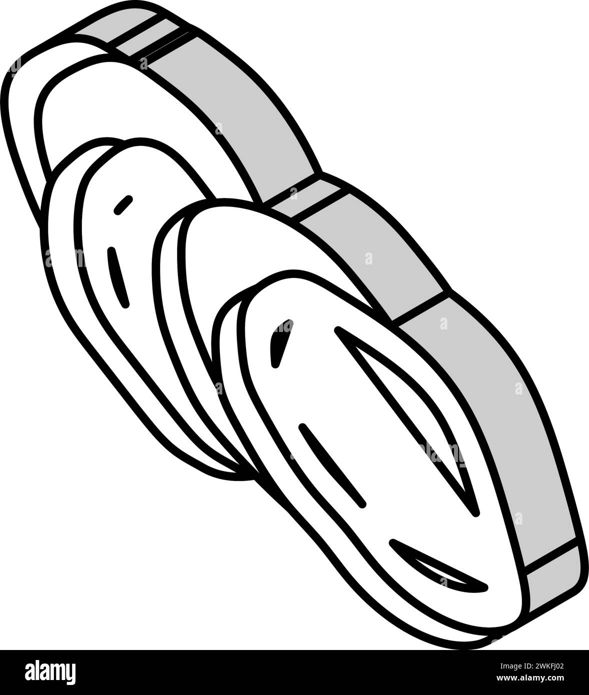 slice cut sweet potato isometric icon vector illustration Stock Vector