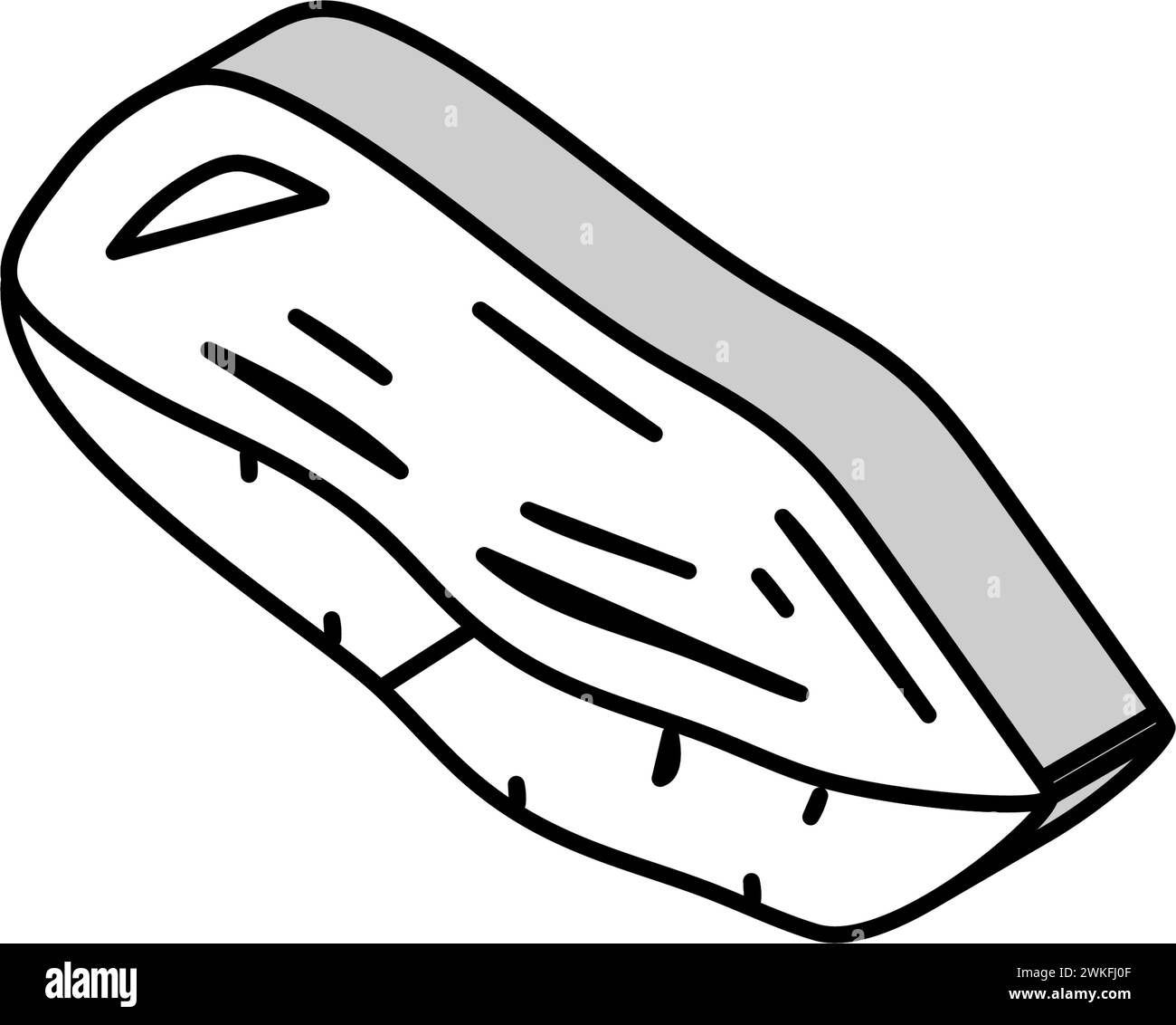 cut sweet potato isometric icon vector illustration Stock Vector Image