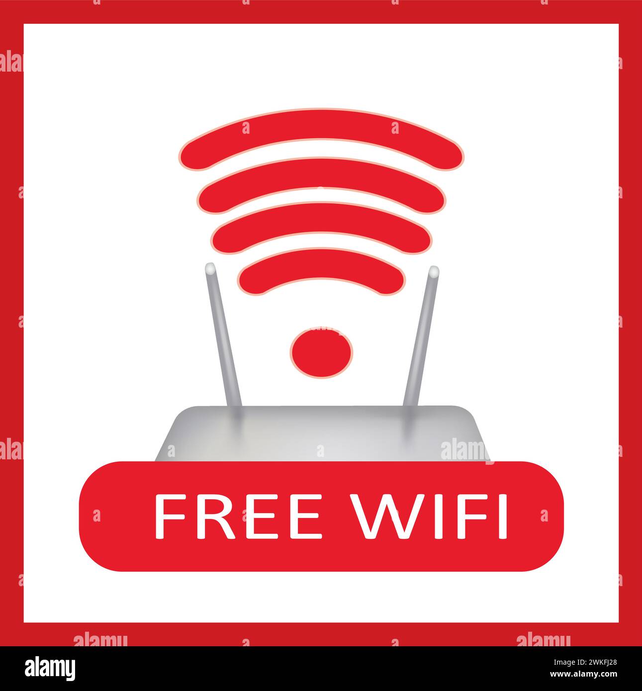 Free wi fi icon with router, vector Stock Vector