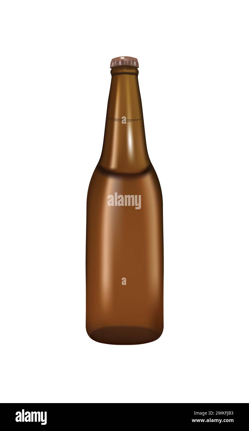 Glass beer bottle, realistic vector Stock Vector