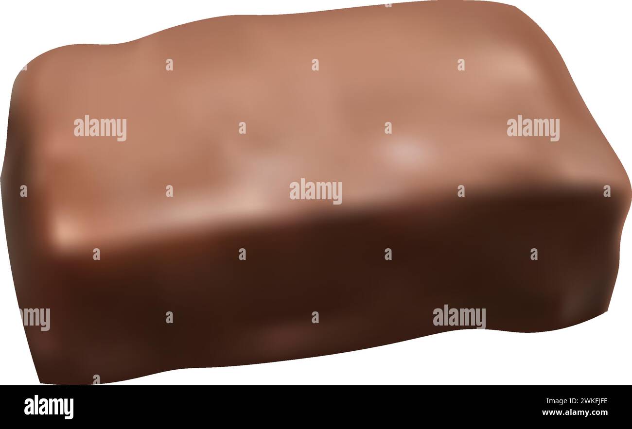 Chocolate candy bar on white background, vector Stock Vector