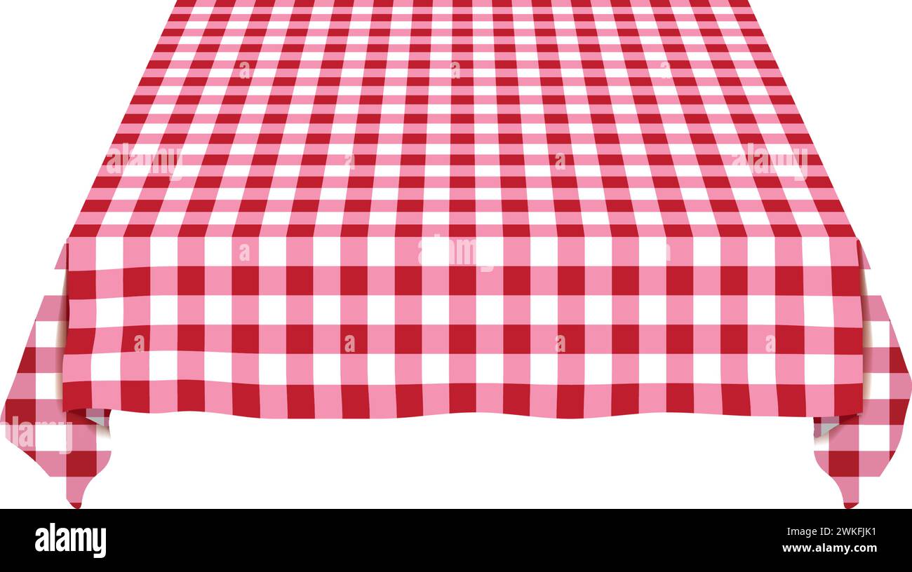 Empty red and white checkered tablecloth. vector Stock Vector Image ...