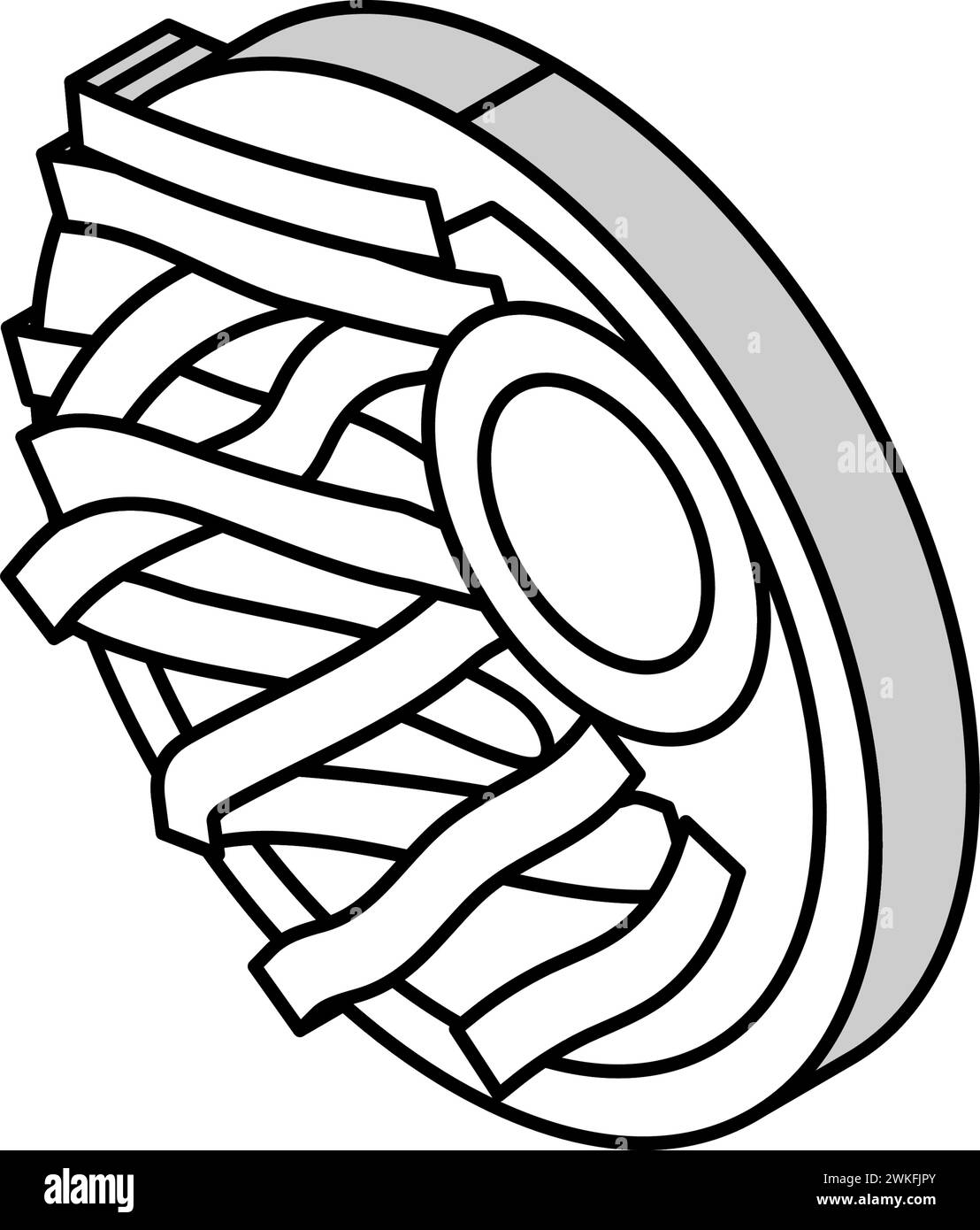 fries sweet potato isometric icon vector illustration Stock Vector