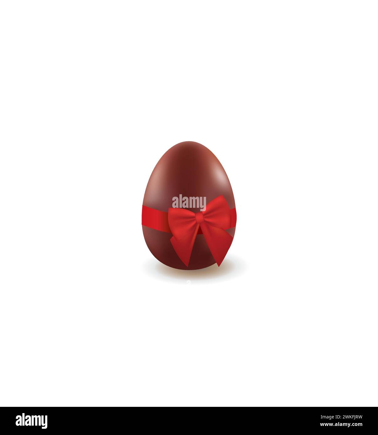 Chocolate Easter egg on white background, vector Stock Vector