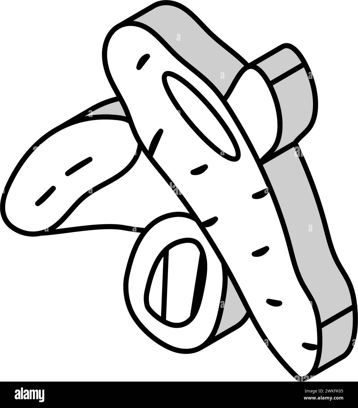 purple sweet potato isometric icon vector illustration Stock Vector