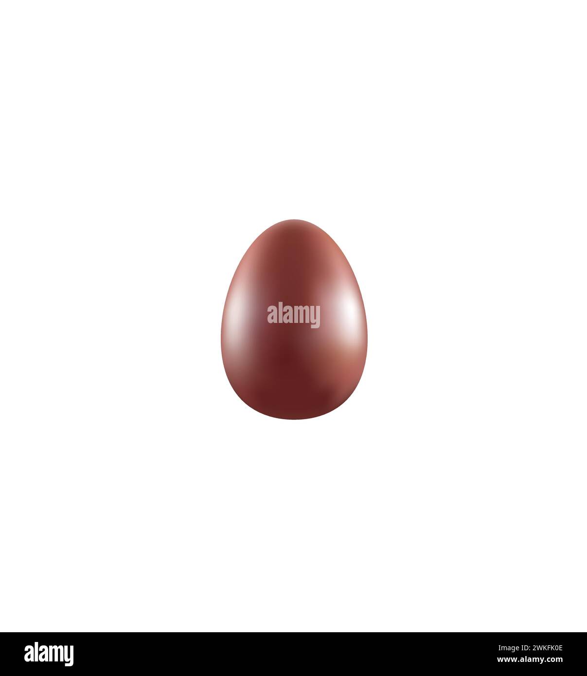 Chocolate Easter egg on white background, vector Stock Vector