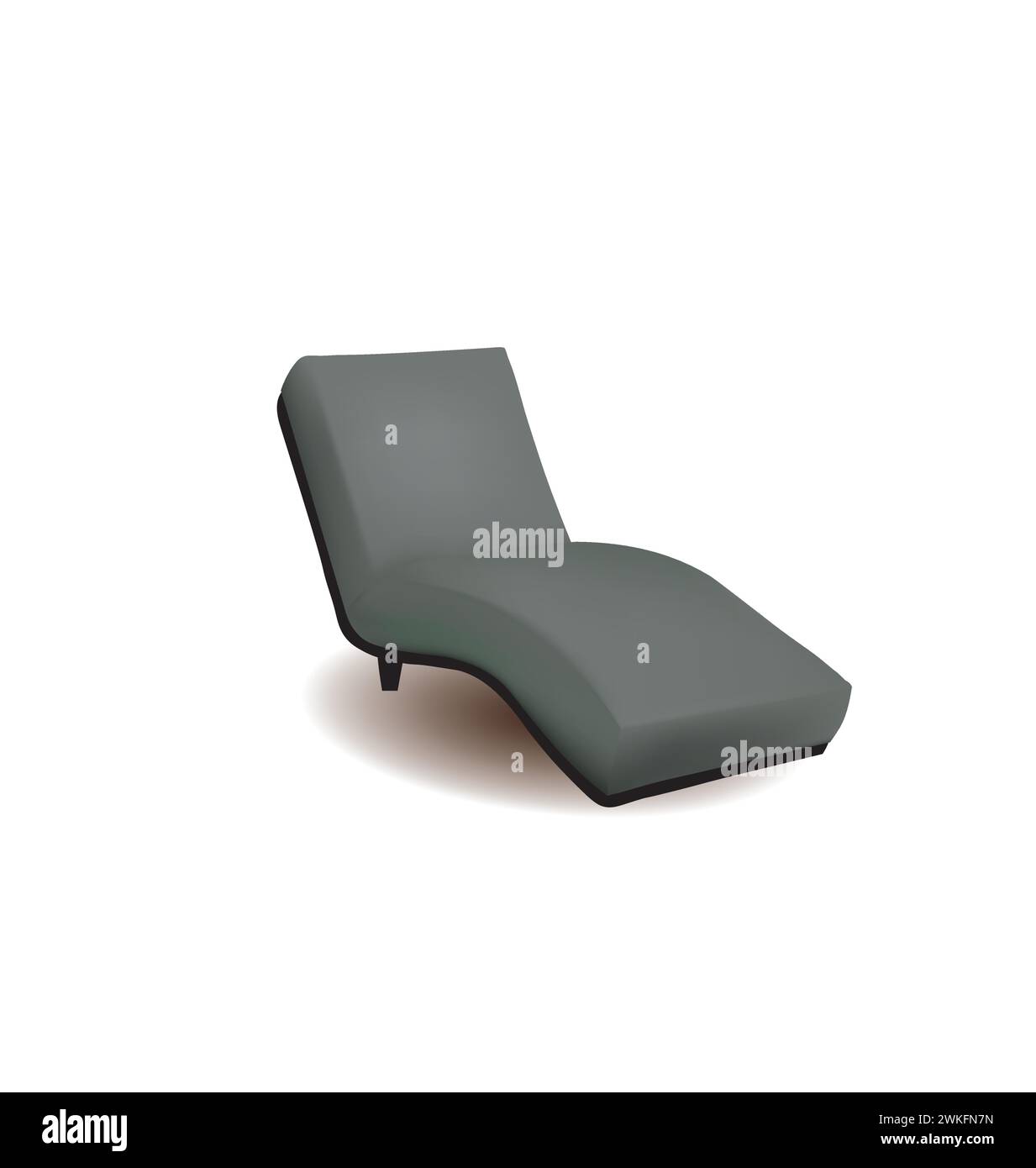 Gray sofa chair on white background, vector Stock Vector