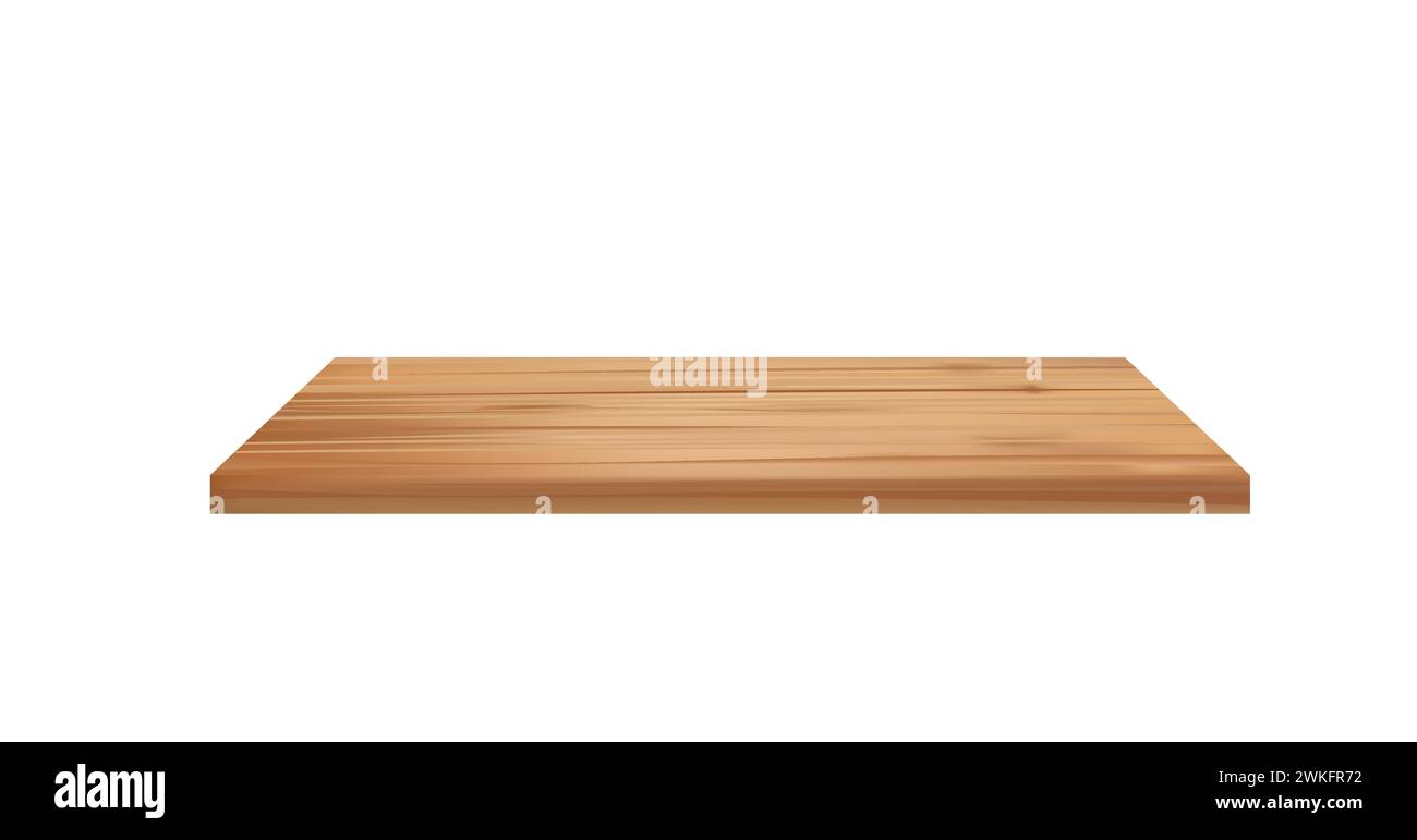 Wooden oak plank, perspective view, vector Stock Vector