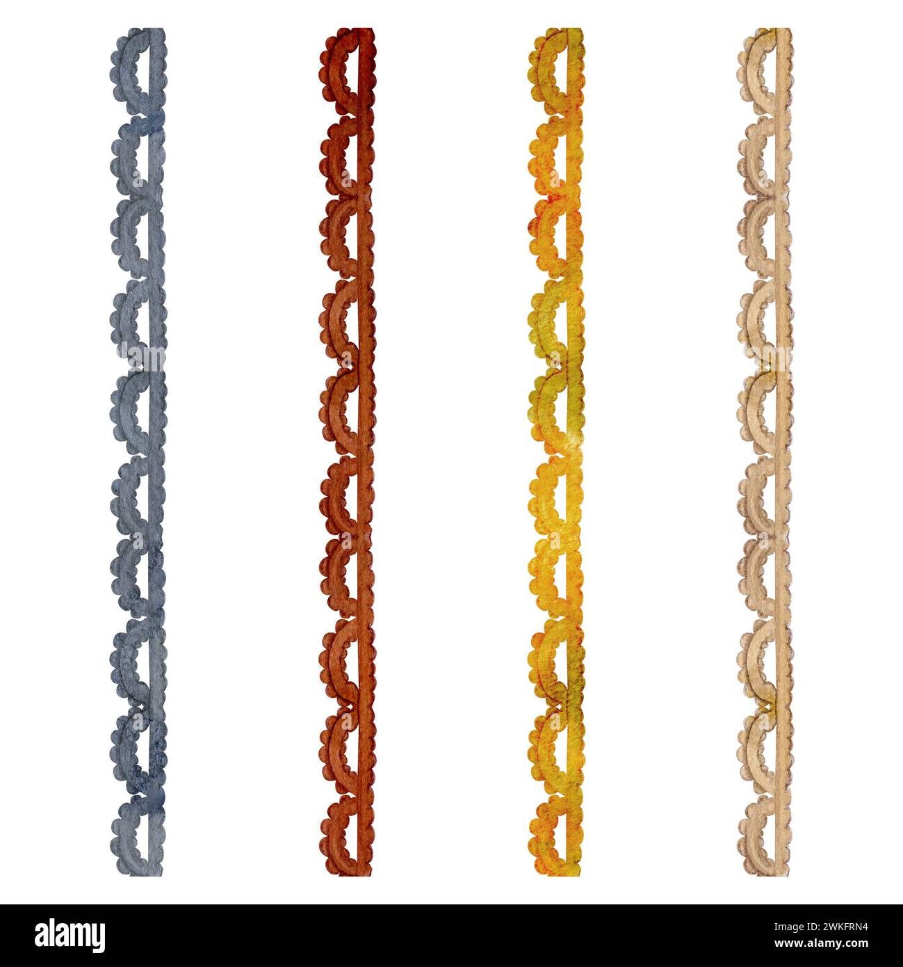 Hand drawn watercolor illustration sewing craft embroidery supplies