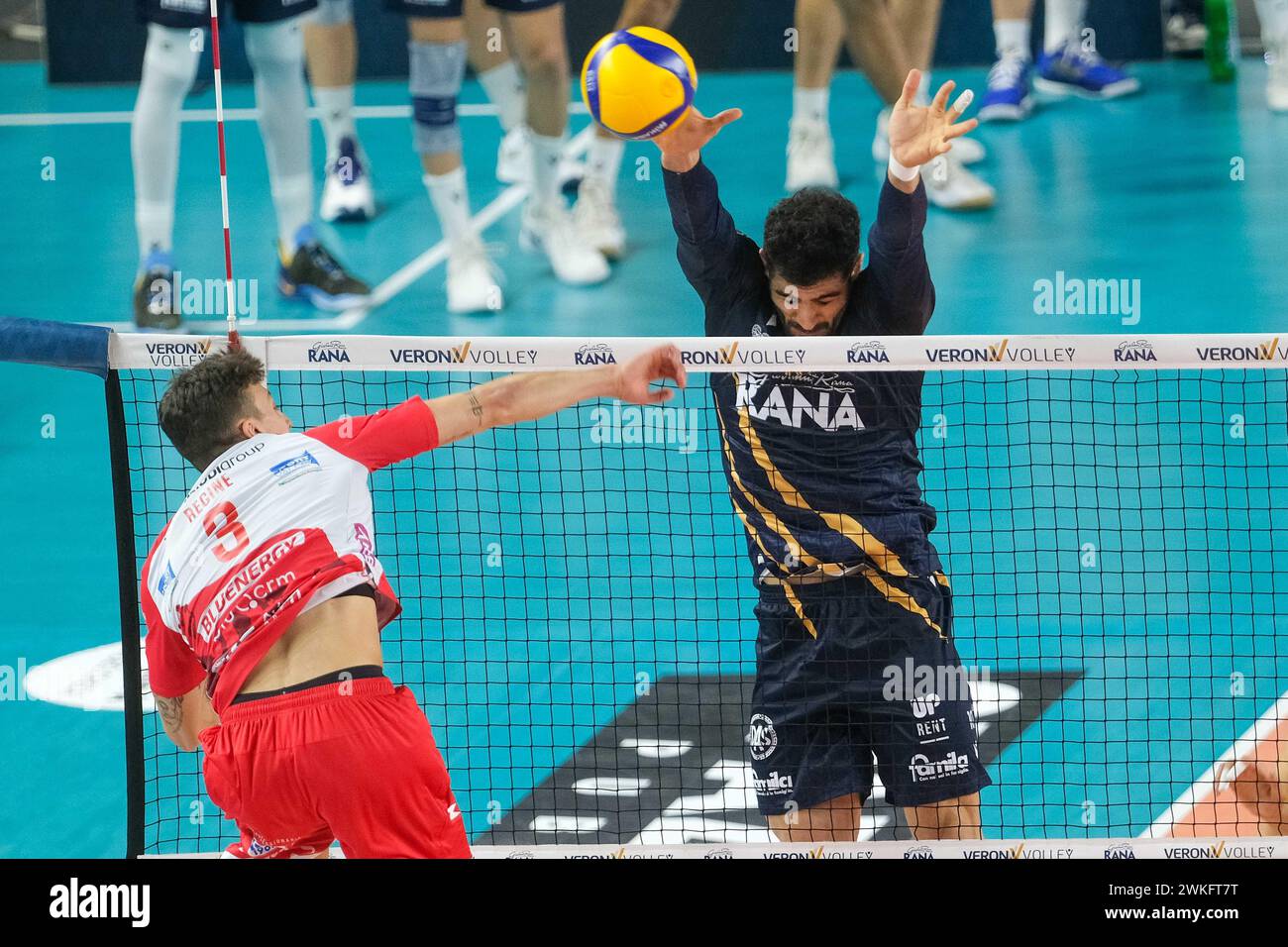 Amin Esmaeilnezhad of Rana Verona during the match between Rana Verona and Gas Sales Bluenergy Piacenza, regular season of the SuperLega Italian Volle Stock Photo