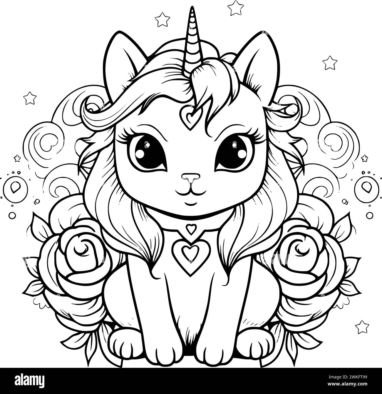 Unicorn coloring page printable - Kids Coloring Pages Drawing 2WKFT99 