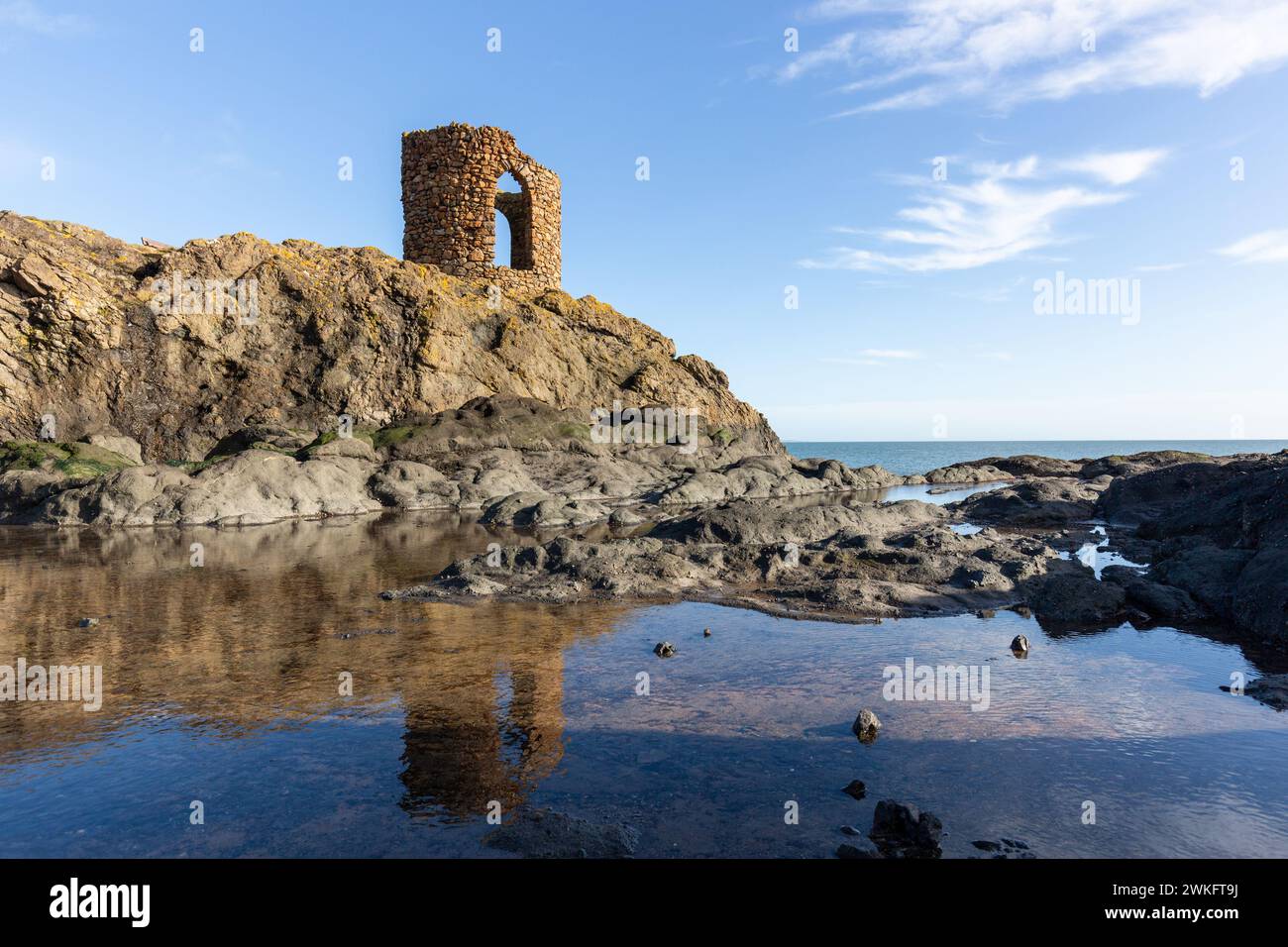 Lady’s Tower in Elie was built in 1770 for Lady Janet Anstruther Stock Photo