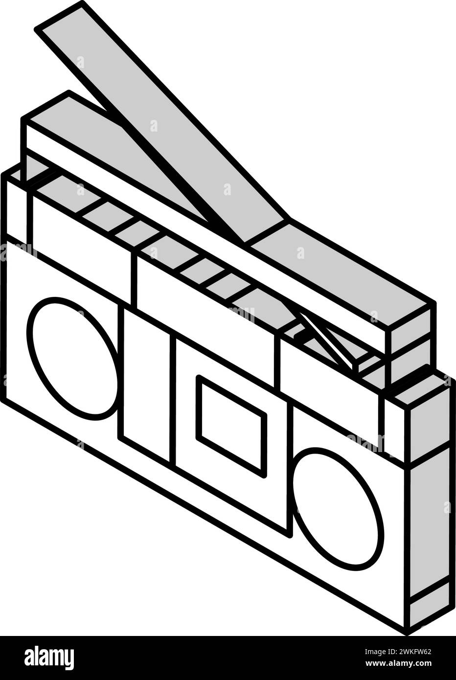 cassette stereo boombox player isometric icon vector illustration Stock ...
