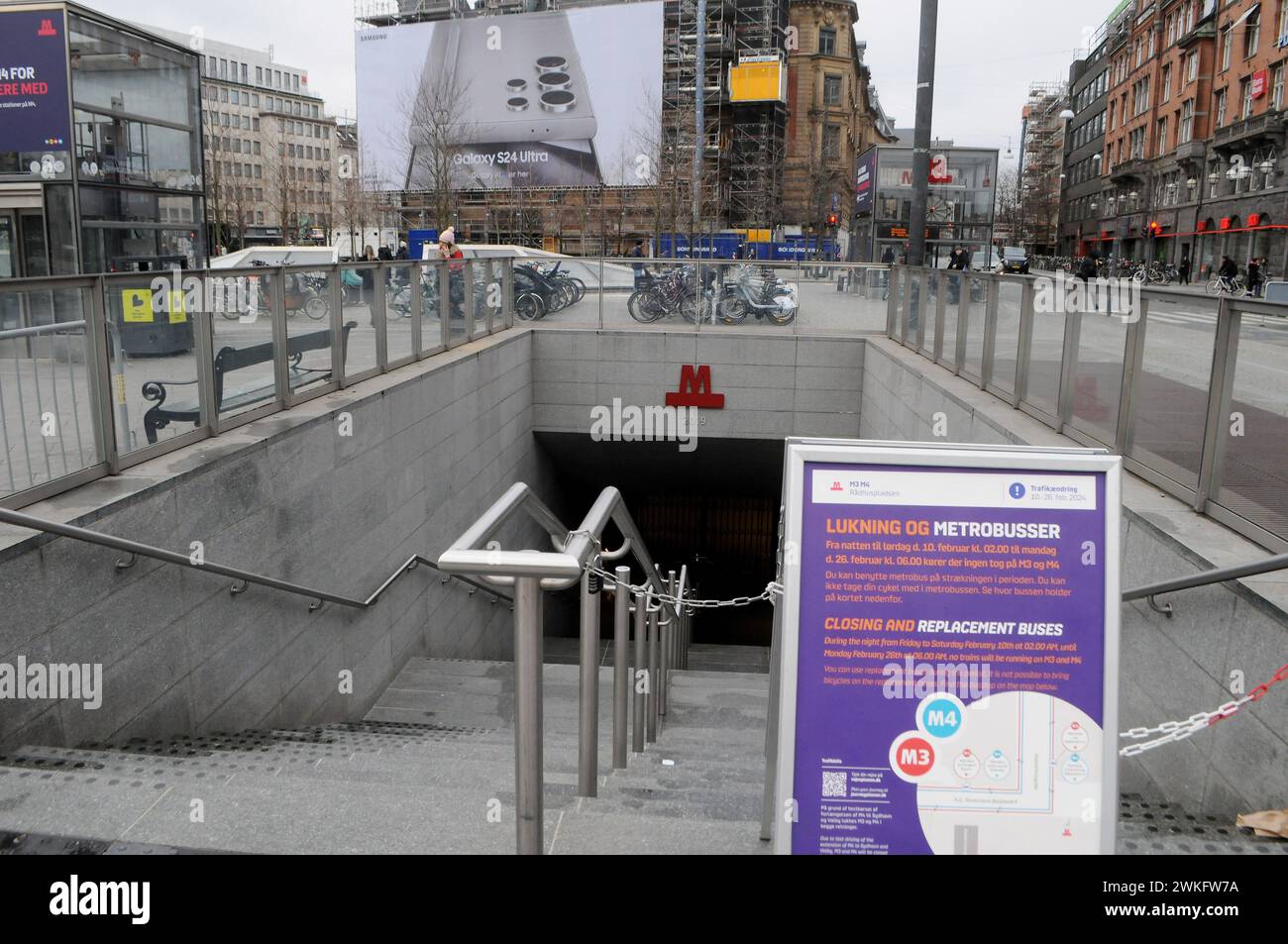 Copenhagen Denmark 20 February 2024 Metro Train Copenhagen Townhall   Copenhagen Denmark 20 February 2024 Metro Train Copenhagen Townhall Tation In Capital Photofrancis Joseph Deandean Pictures 2WKFW7A 