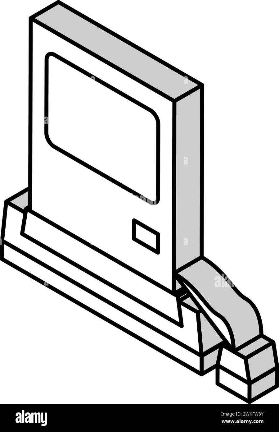computer pc retro gadget isometric icon vector illustration Stock ...
