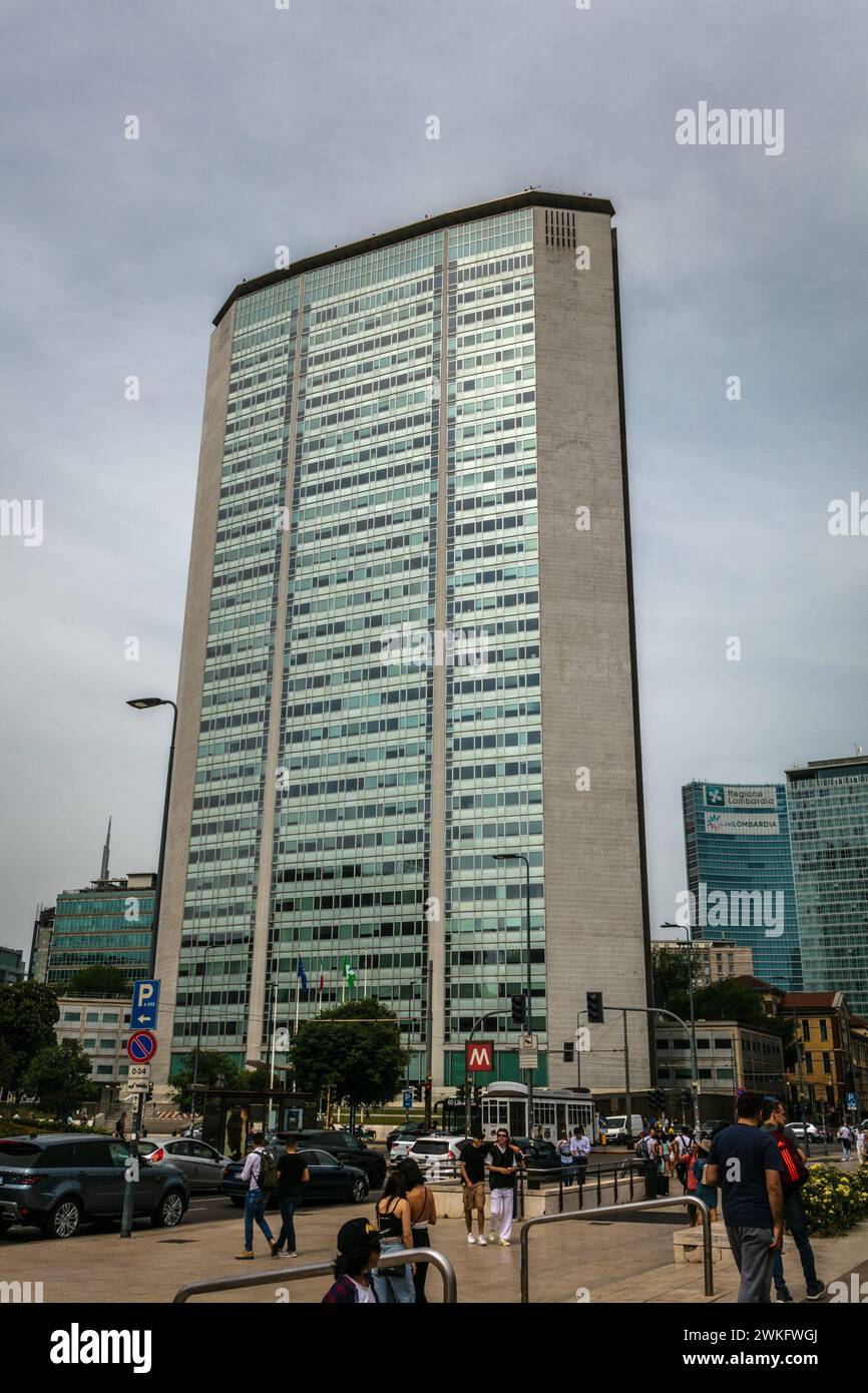 The Pirelli Tower, once the tallest building in Italy, was sold by the tyre company to the Lombardy regional government. It was designed by Gio Ponti. Stock Photo
