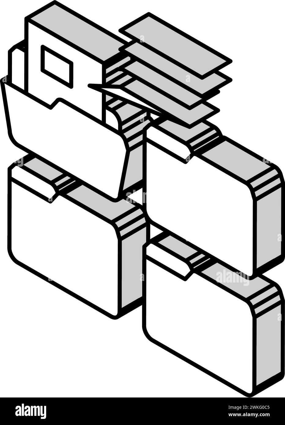 Project folder isometric icon hi-res stock photography and images - Alamy