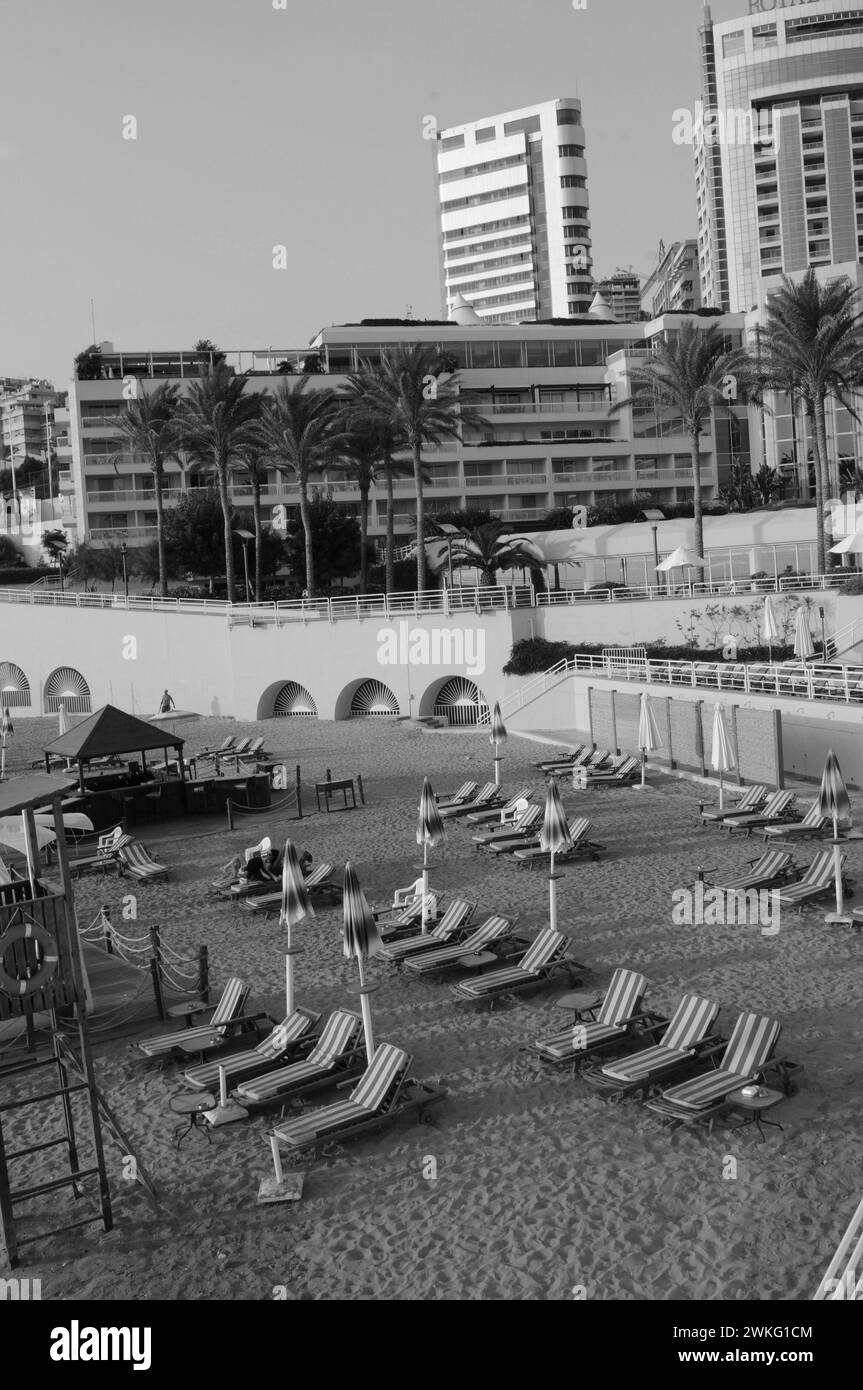 Lebanon: Beach area of the luxury Mövenpick Hotel in Beirut-City Stock Photo