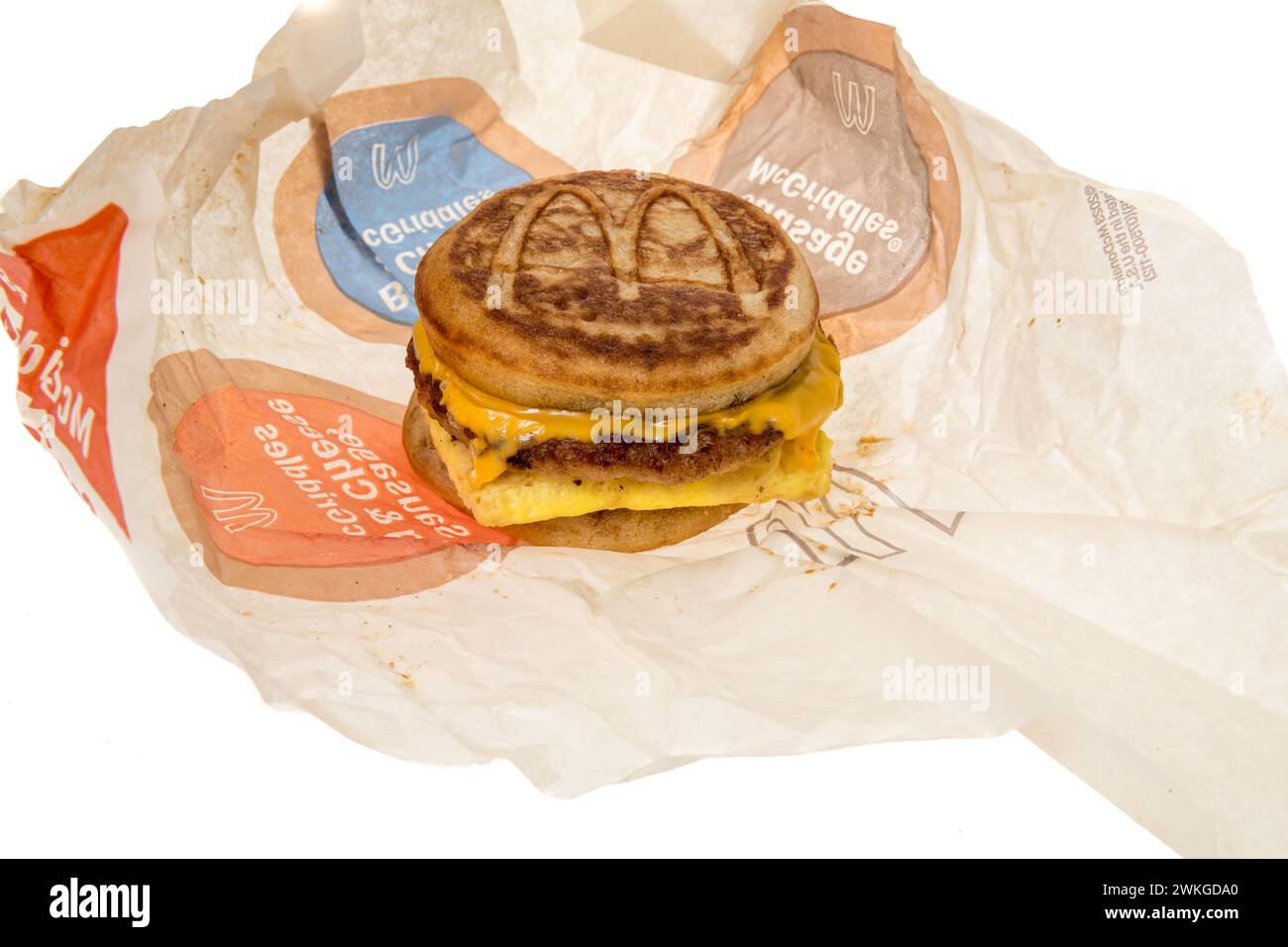 Winneconne, WI 20 February 2024 A package of McDonalds sausage, egg