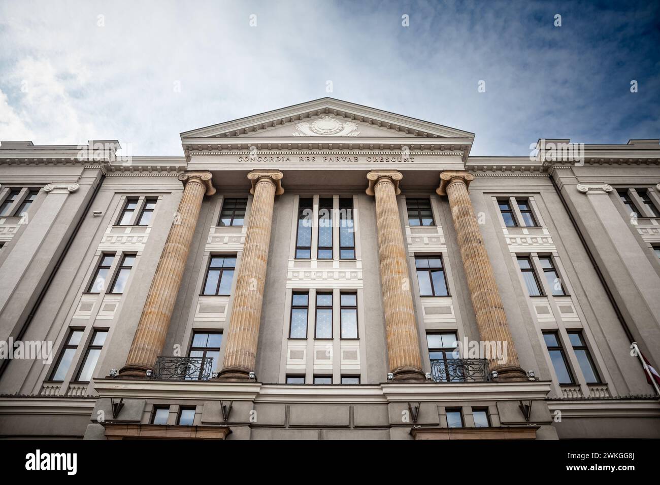 Picture of the latvian ministry of foreign affairs in Riga, latvia. The building at Krišjāņa Valdemāra Street 3 in Riga is an architectural symbol wit Stock Photo