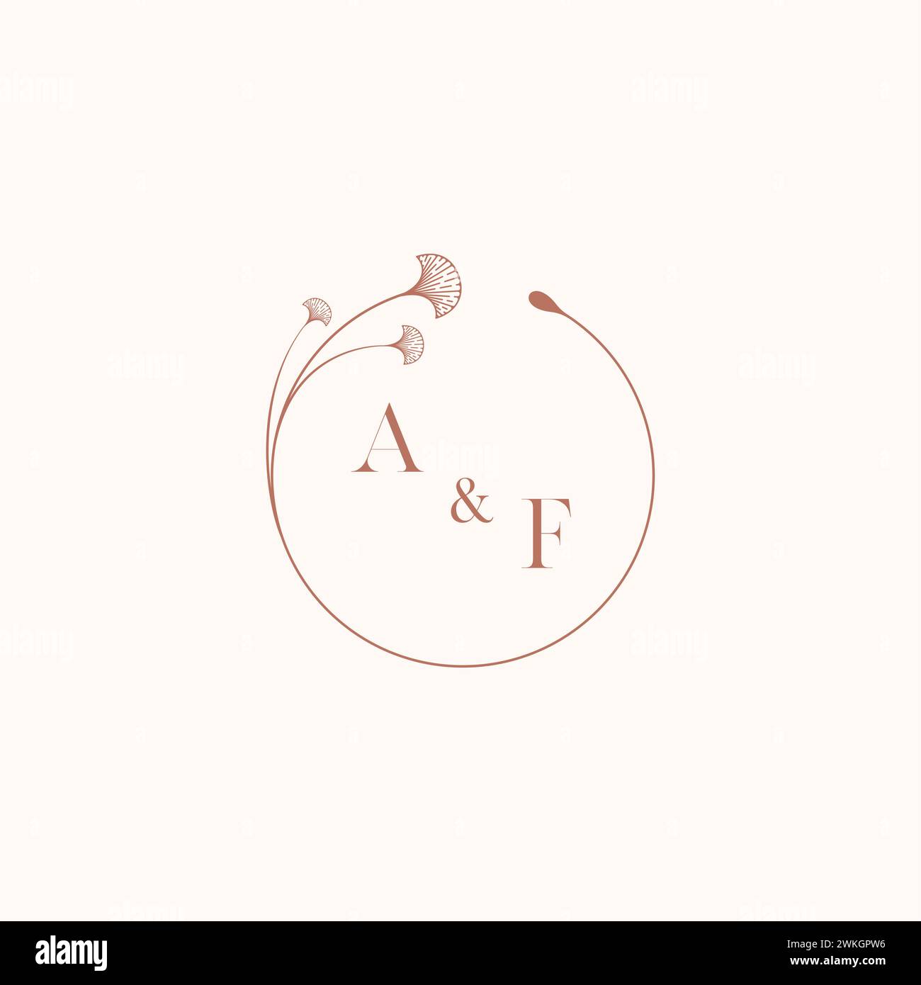 AF wedding monogram logo designideas as inspiration Stock Vector