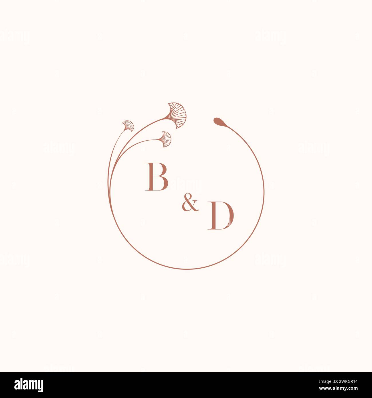 BD wedding monogram logo designideas as inspiration Stock Vector