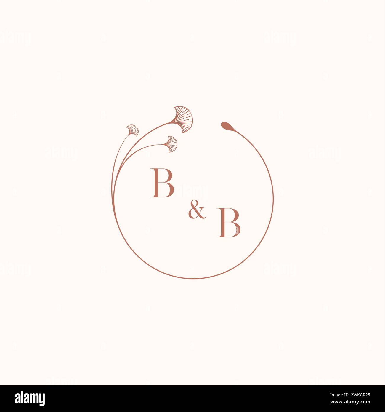 BB wedding monogram logo designideas as inspiration Stock Vector