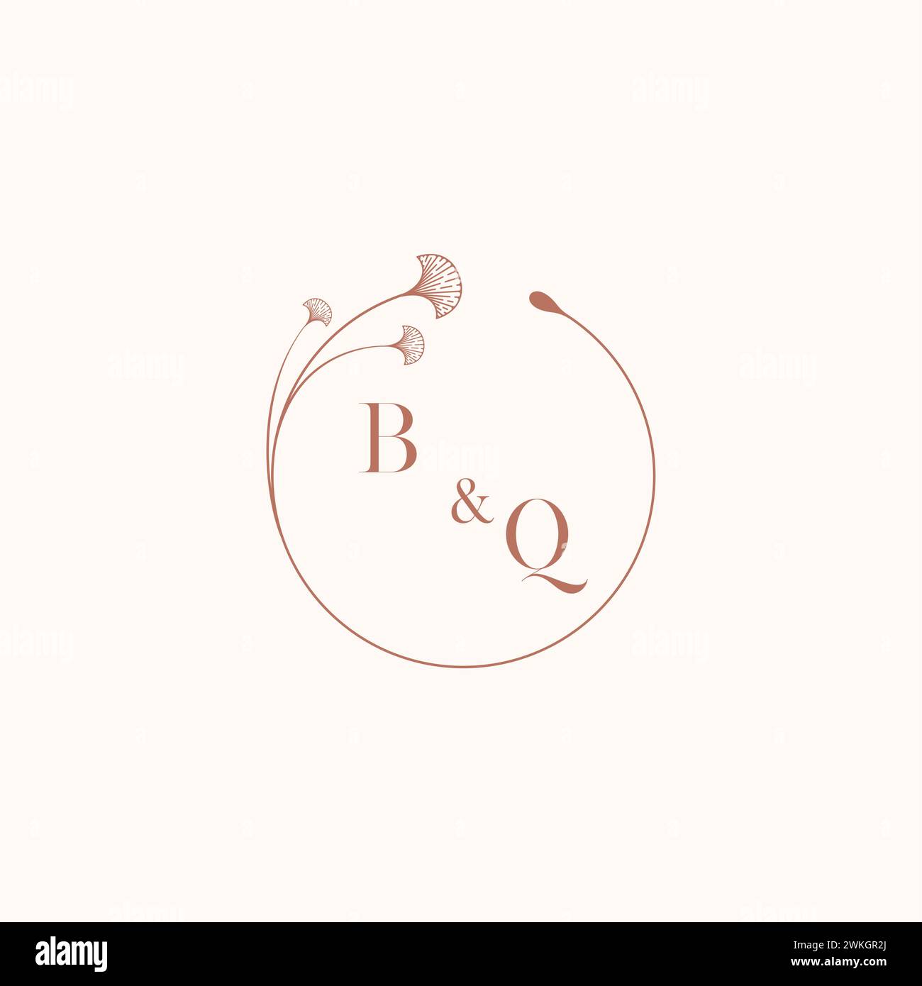 BQ wedding monogram logo designideas as inspiration Stock Vector
