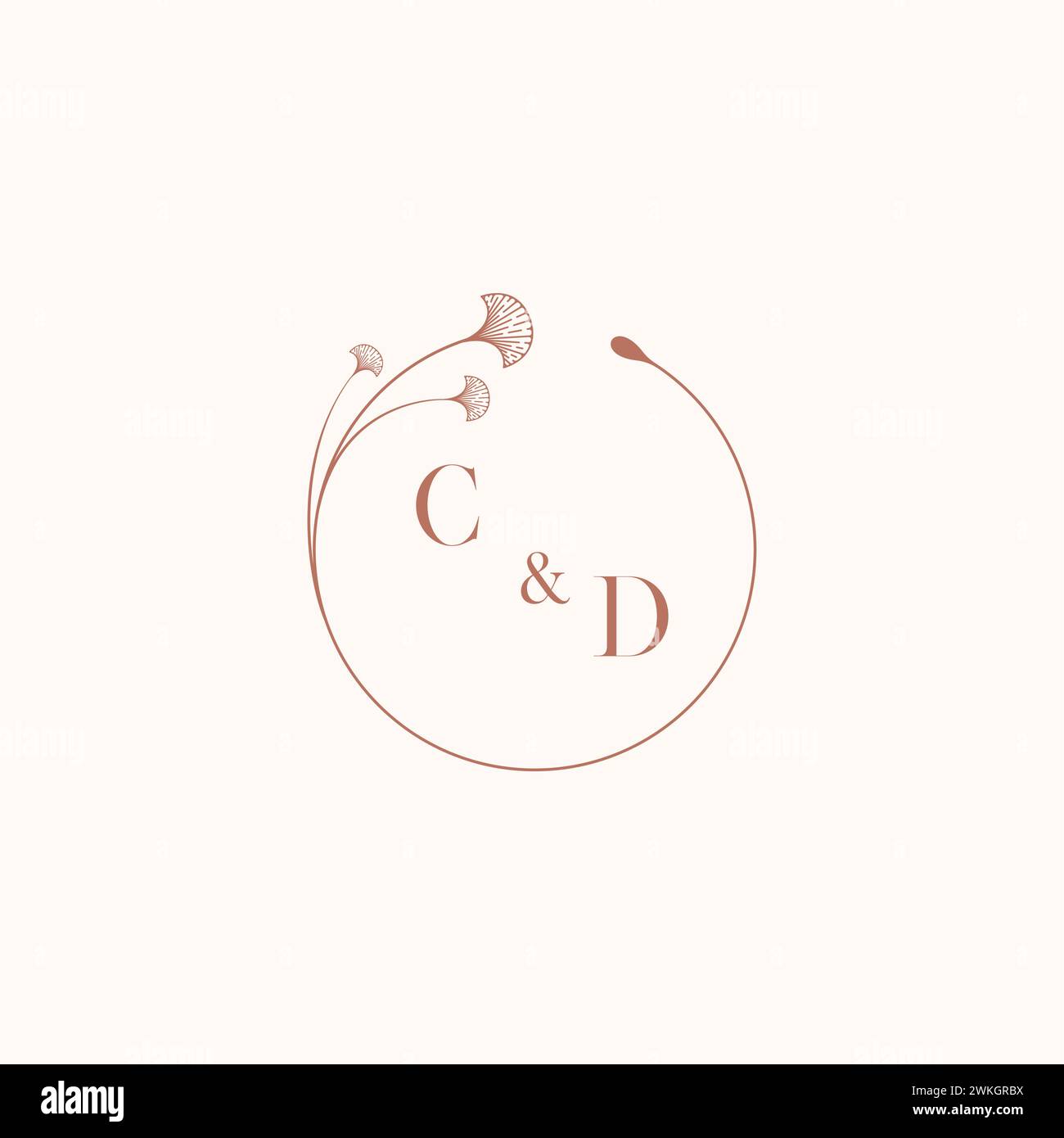 CD wedding monogram logo designideas as inspiration Stock Vector