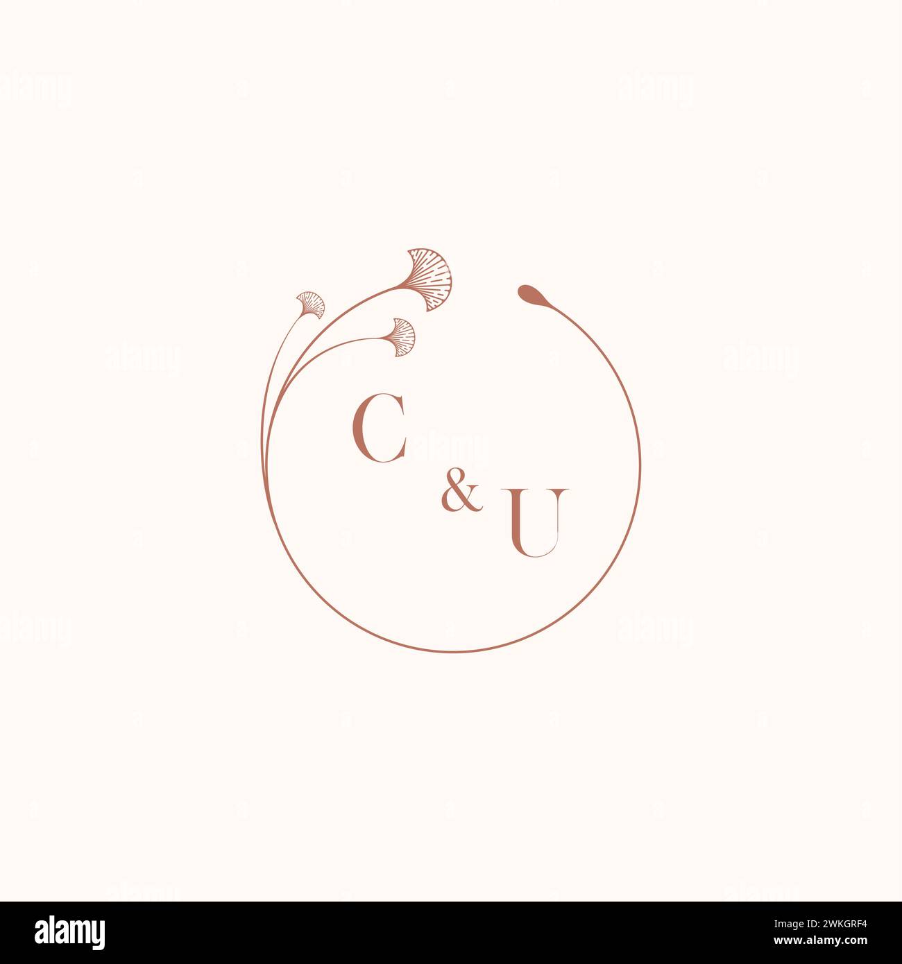 CU wedding monogram logo designideas as inspiration Stock Vector