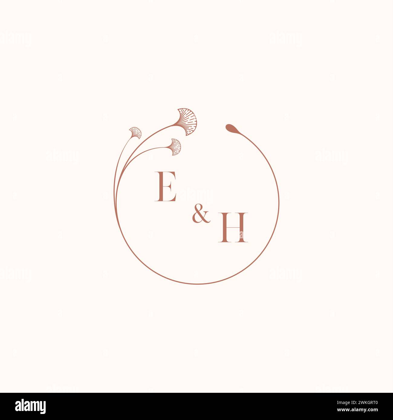 EH wedding monogram logo designideas as inspiration Stock Vector