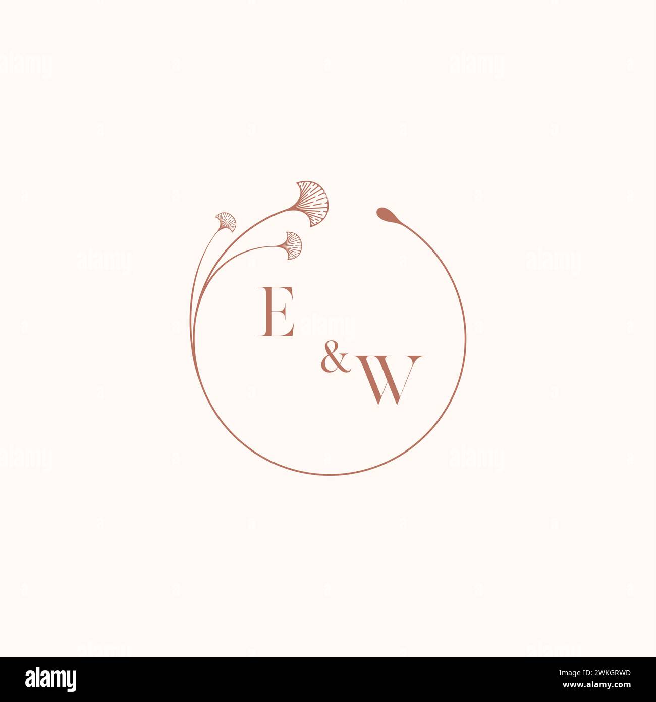 EW wedding monogram logo designideas as inspiration Stock Vector