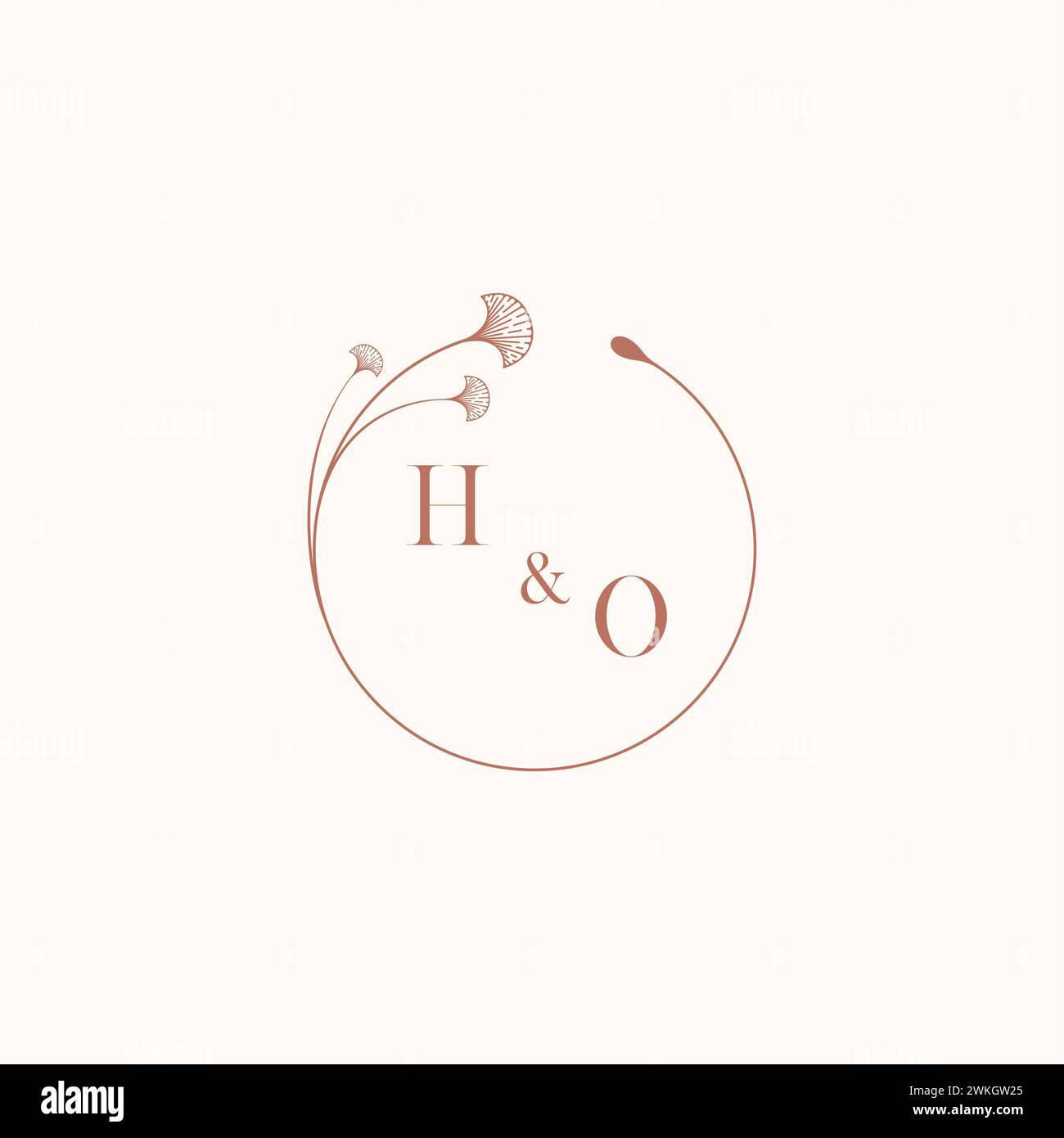 HO wedding monogram logo designideas as inspiration Stock Vector