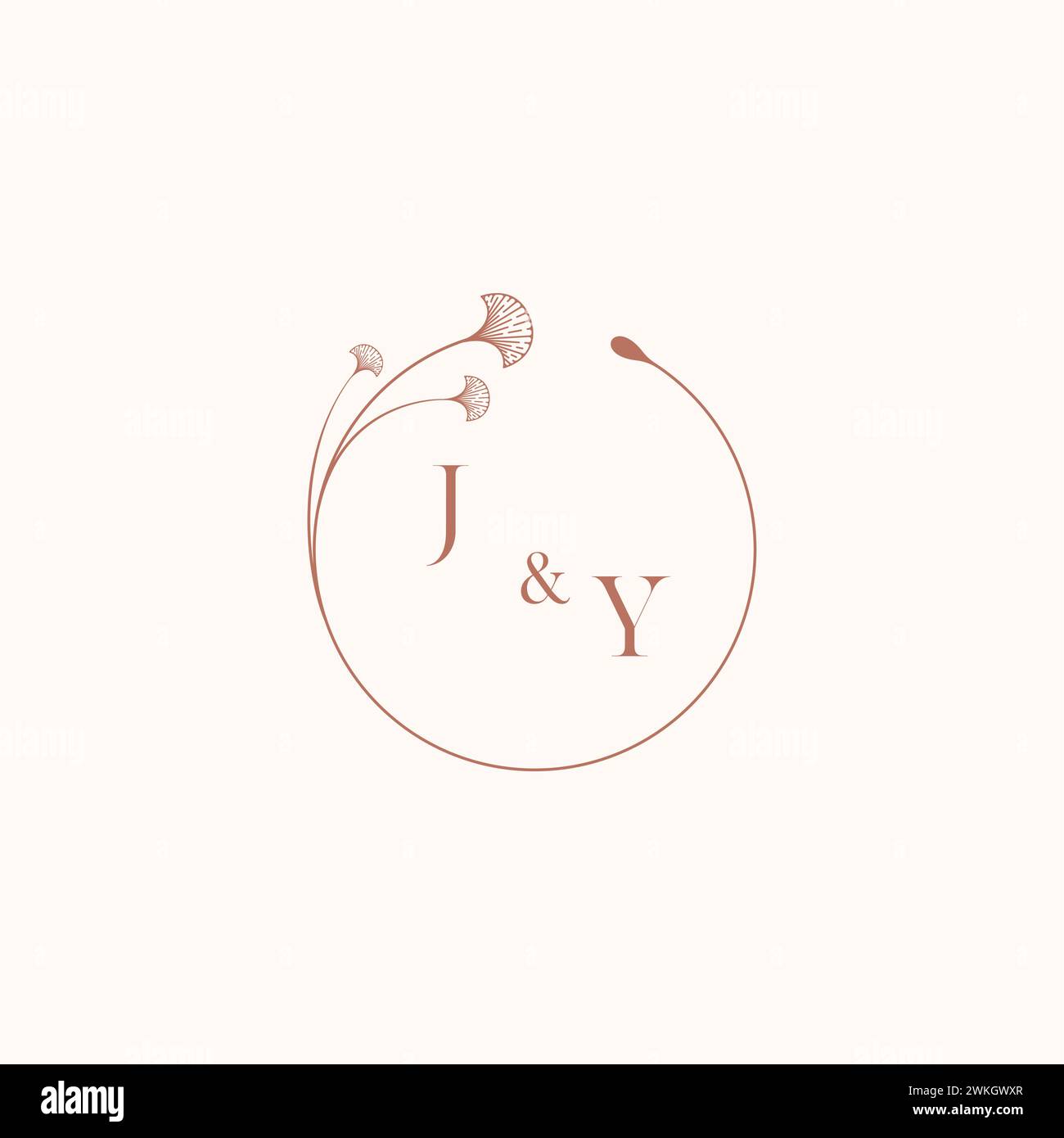 JY wedding monogram logo designideas as inspiration Stock Vector