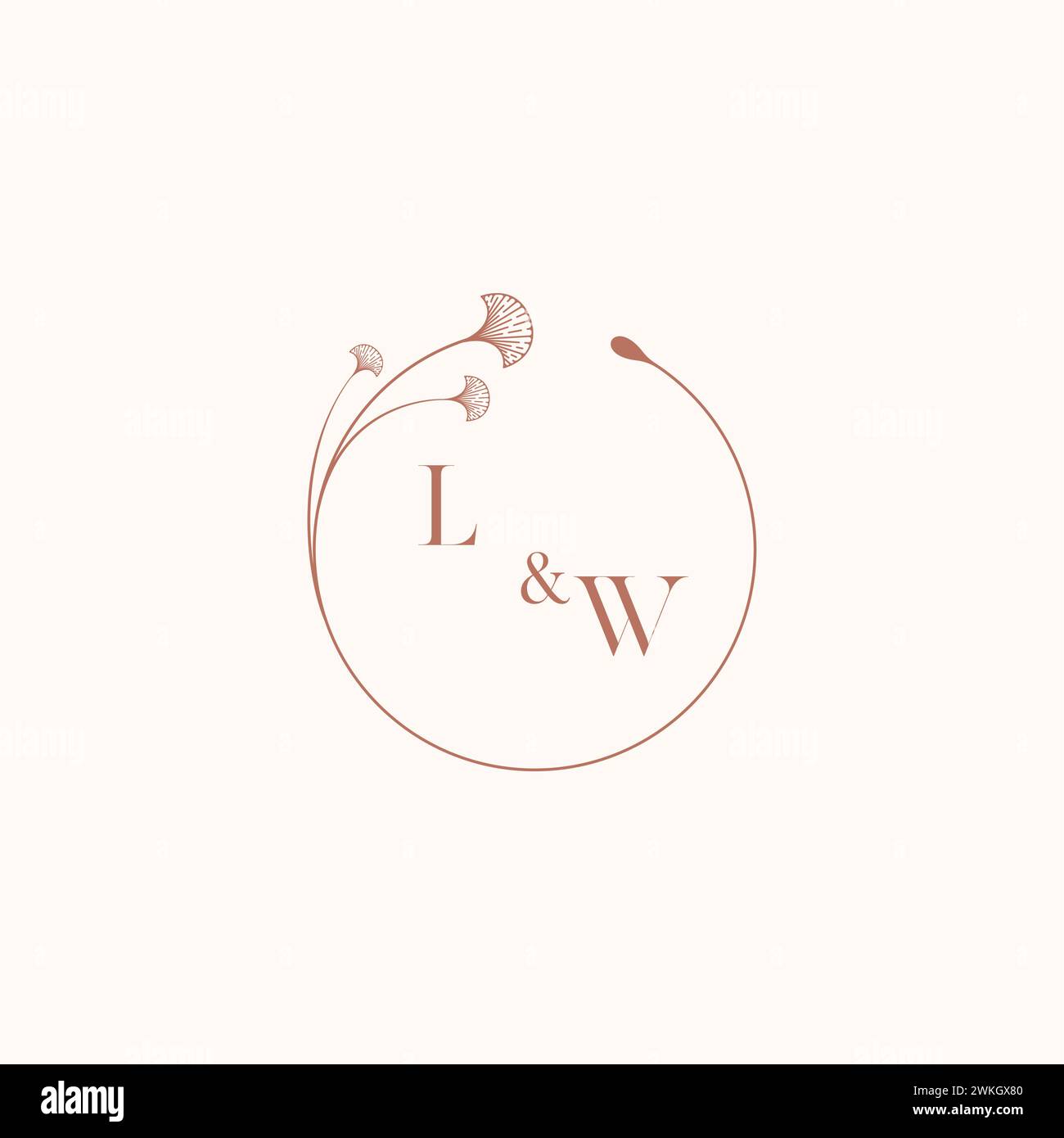 LW wedding monogram logo designideas as inspiration Stock Vector