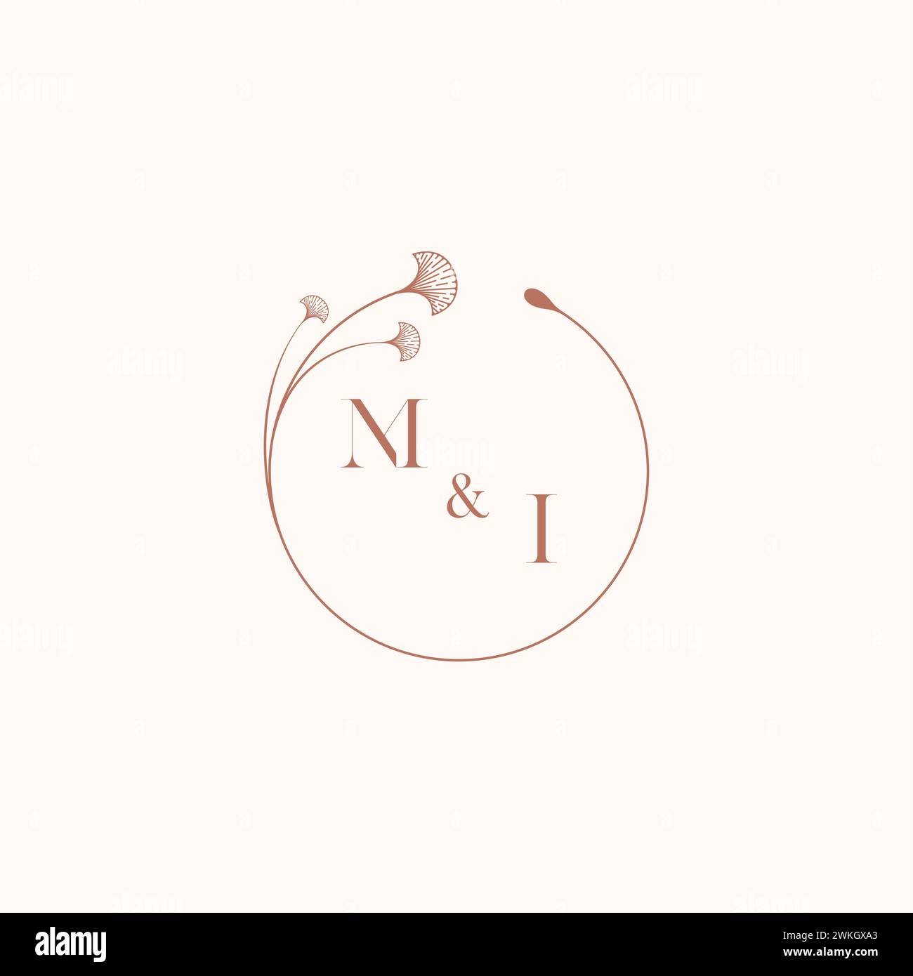 MI wedding monogram logo designideas as inspiration Stock Vector