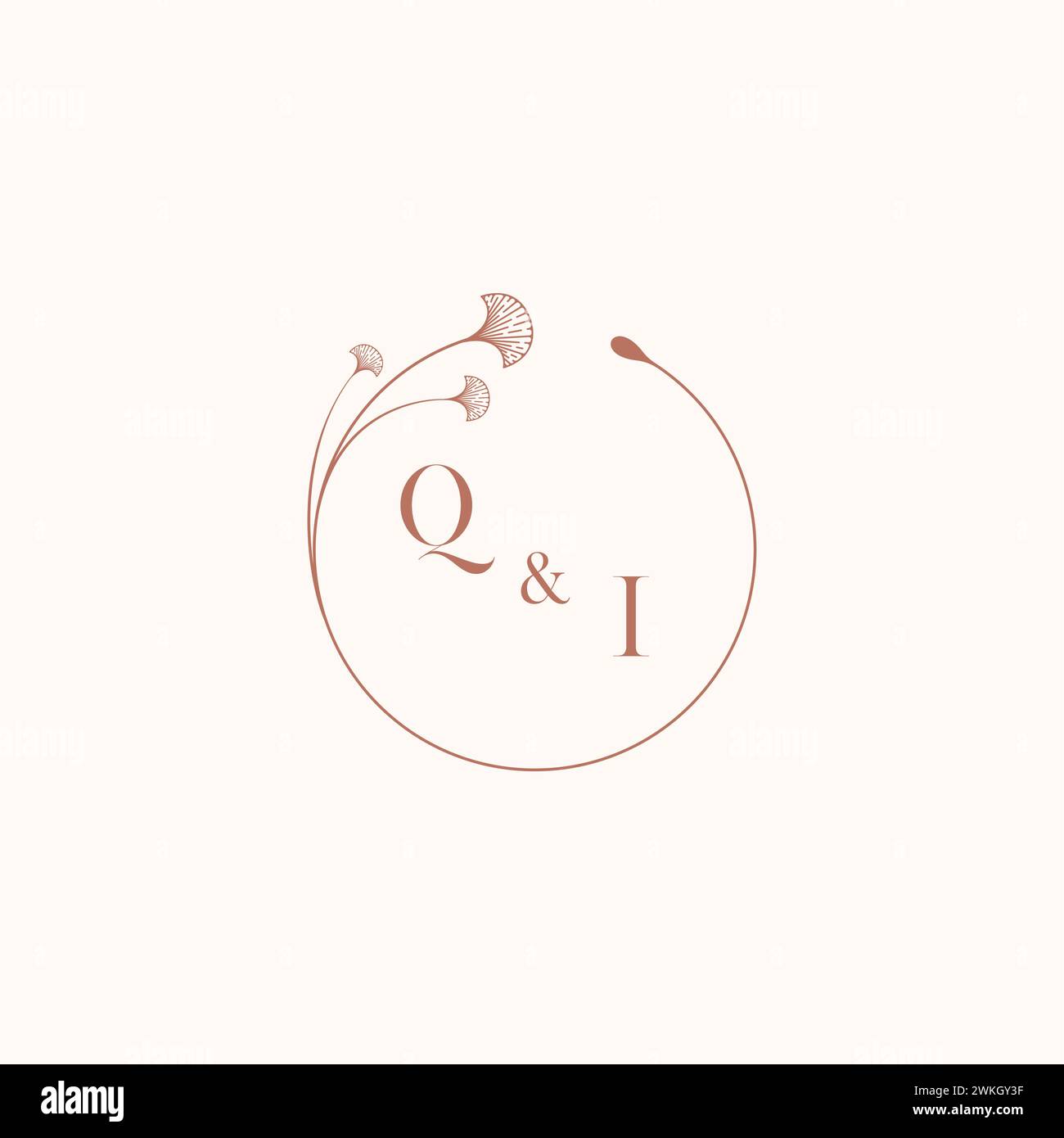 QI wedding monogram logo designideas as inspiration Stock Vector