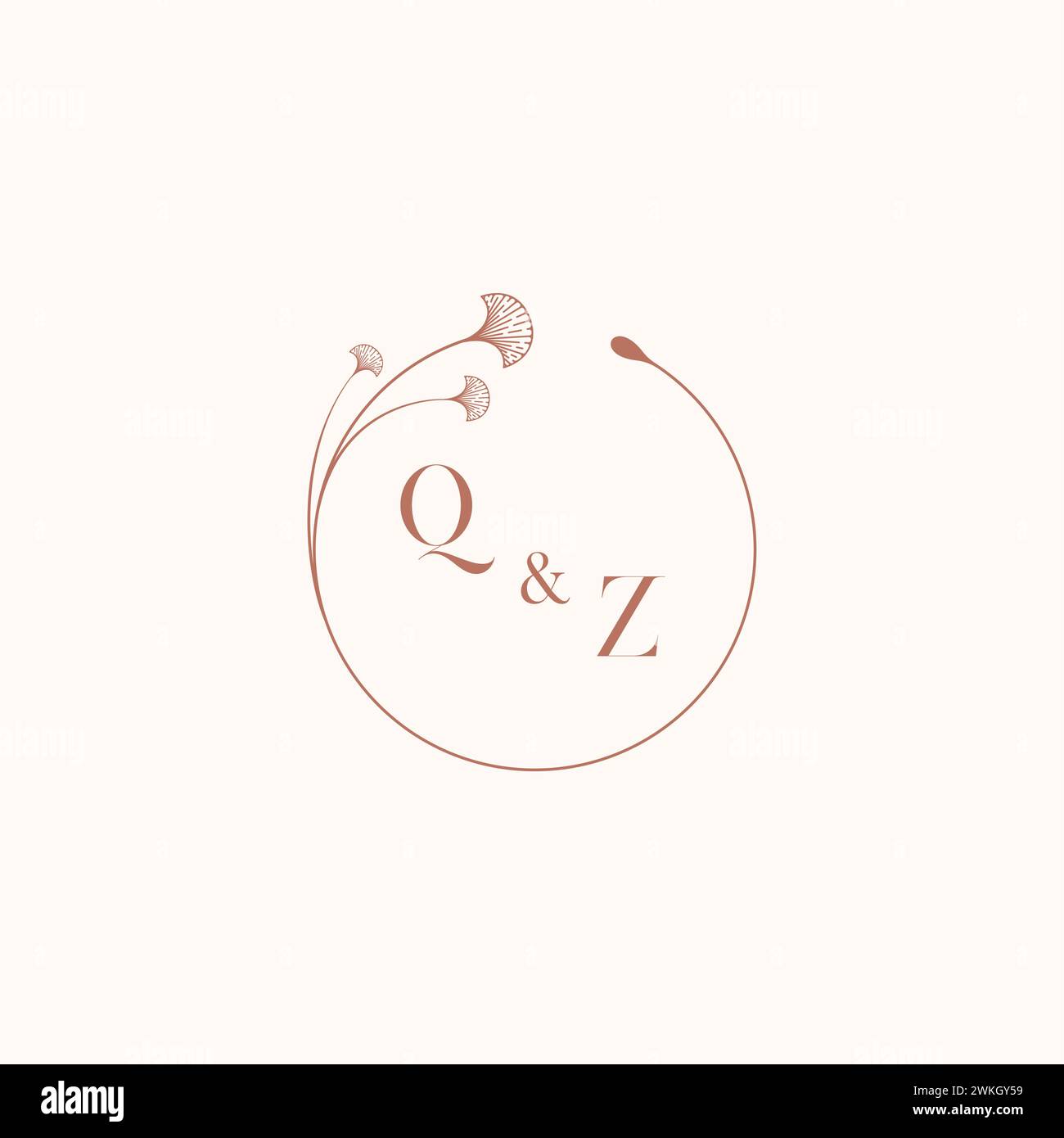 QZ wedding monogram logo designideas as inspiration Stock Vector